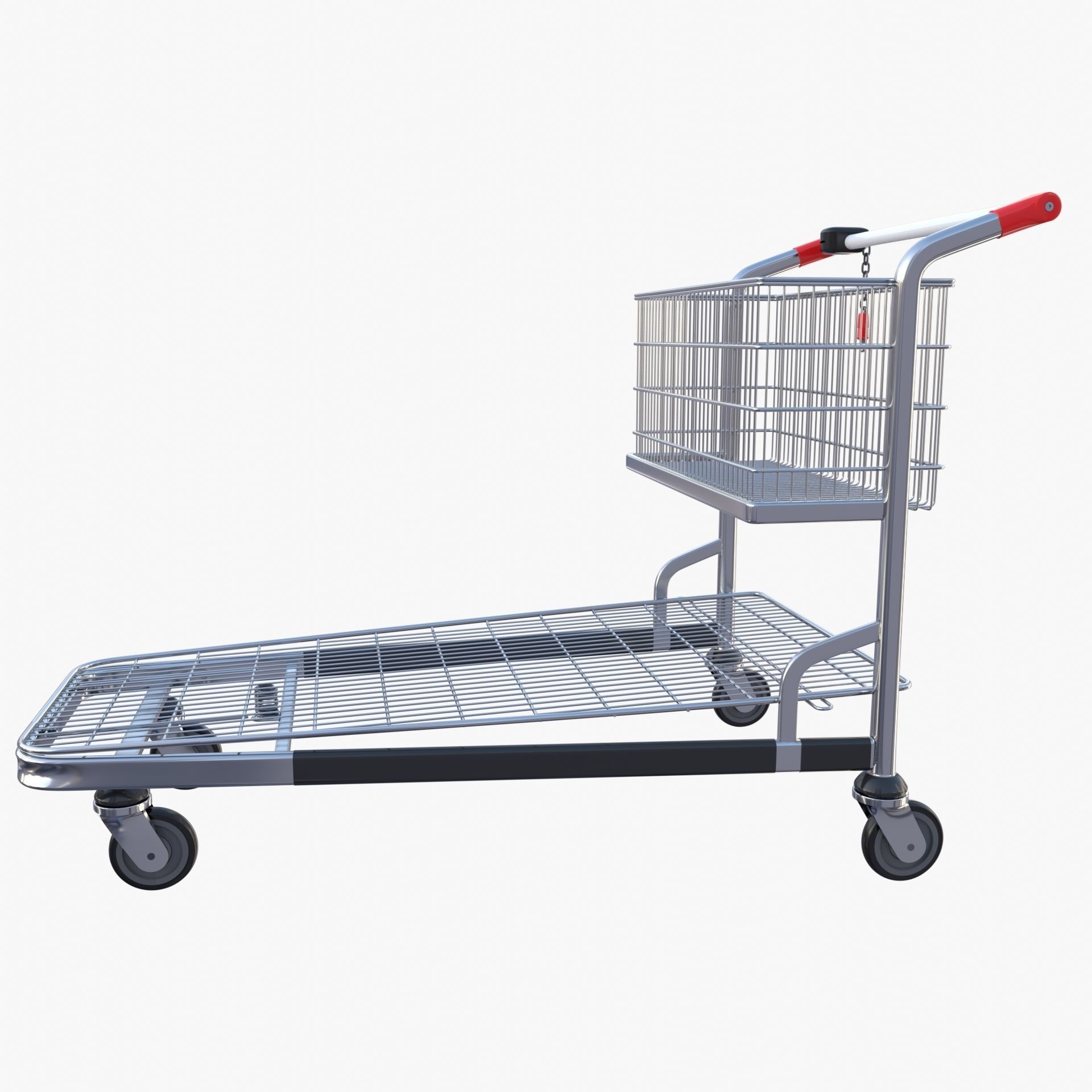 Shopping cart stack v1 Low-poly 3D model_11