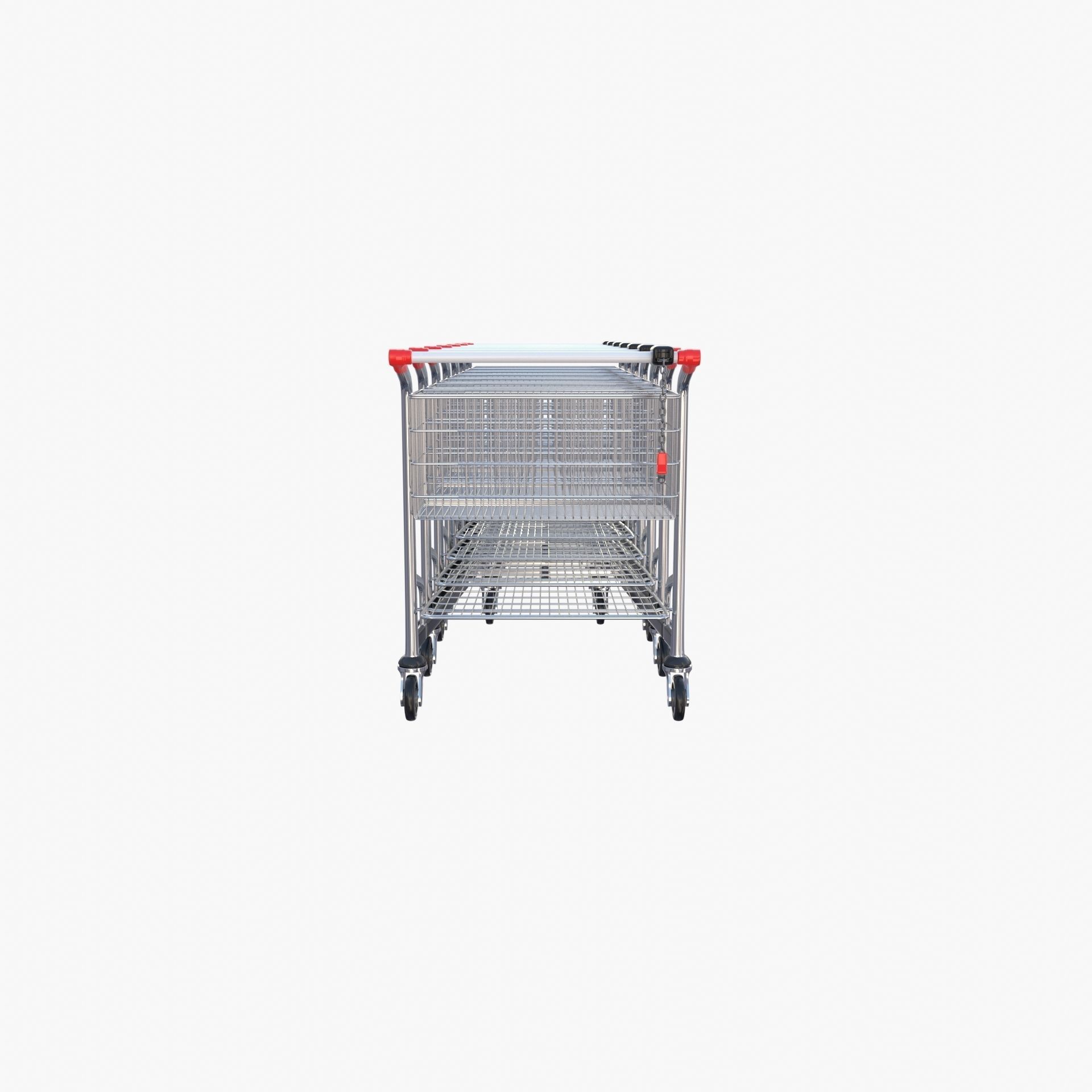 Shopping cart stack v1 Low-poly 3D model_2