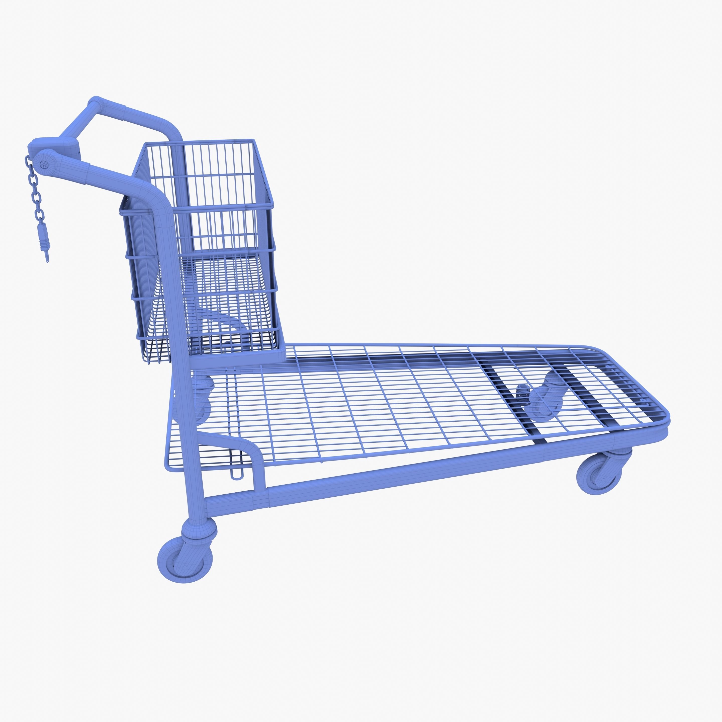 Shopping cart stack v1 Low-poly 3D model_23