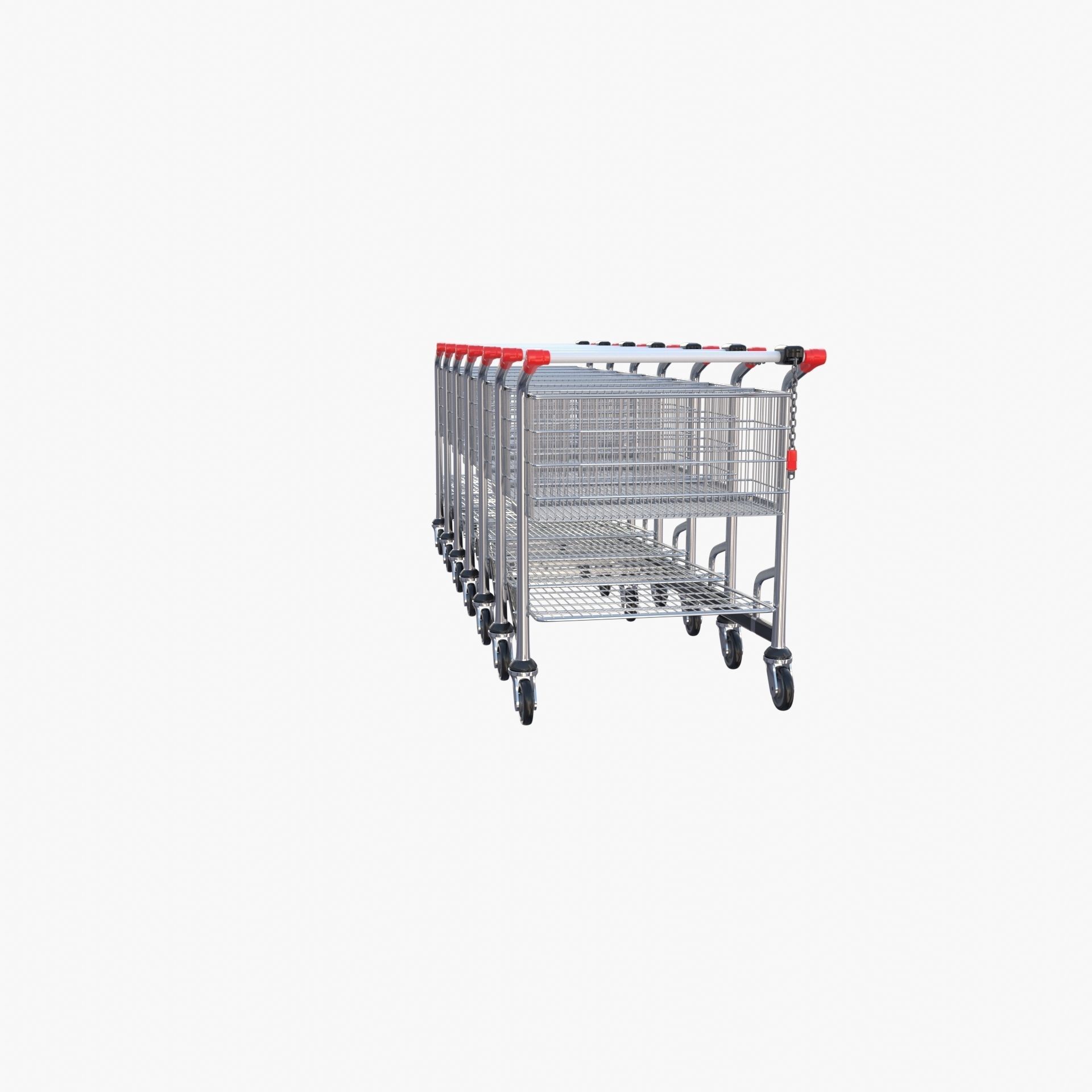 Shopping cart stack v1 Low-poly 3D model_7
