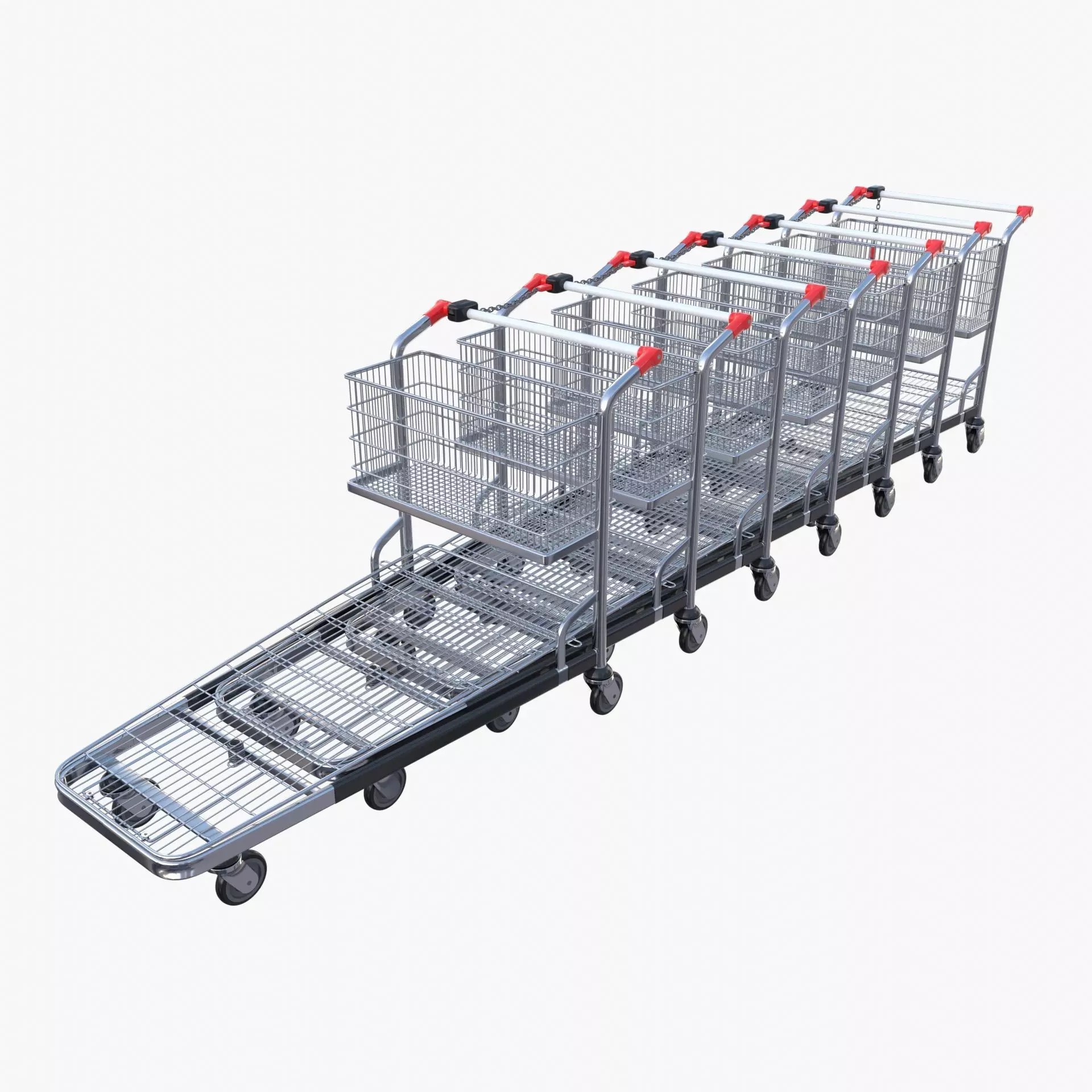 Shopping cart stack v1 Low-poly 3D model_0