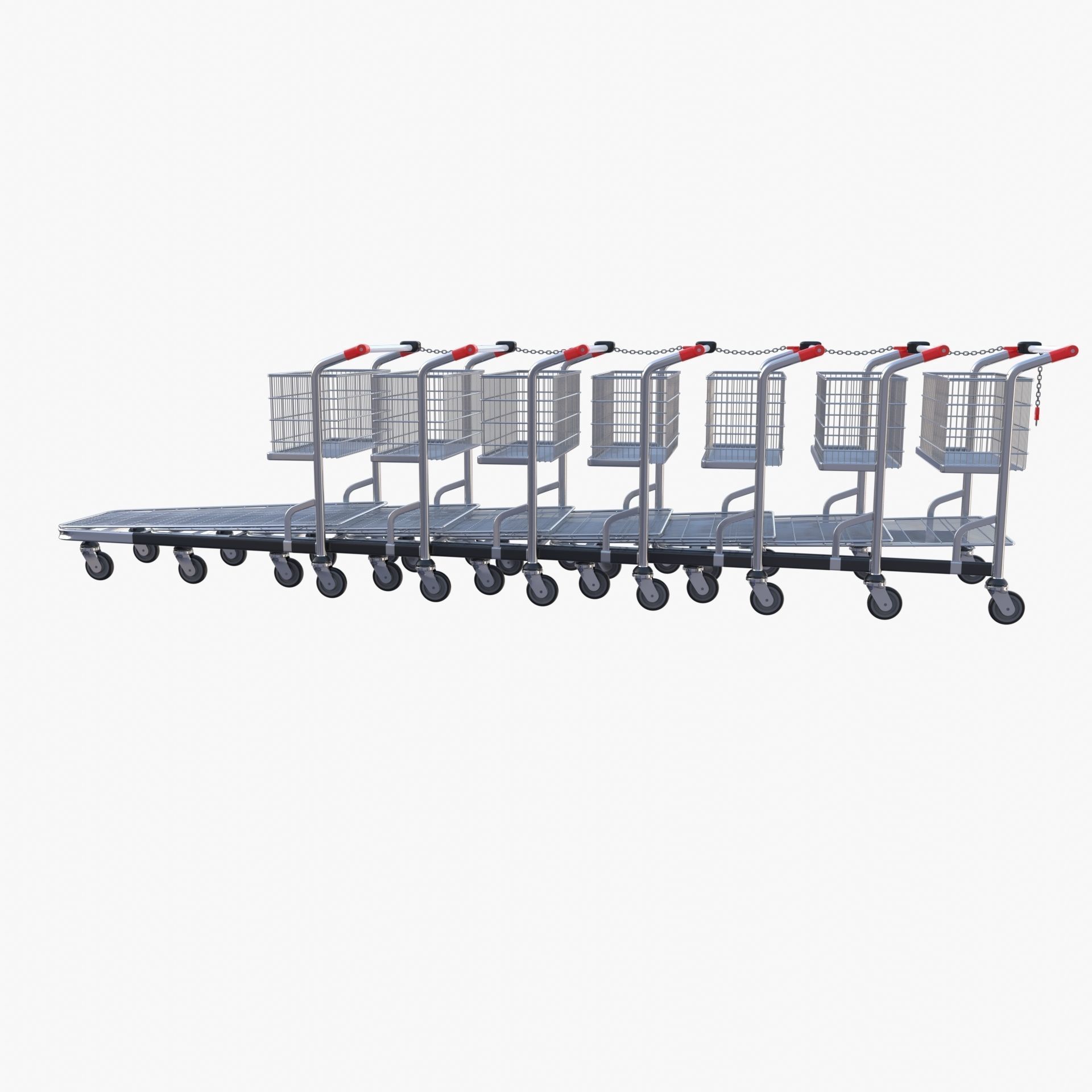 Shopping cart stack v1 Low-poly 3D model_3