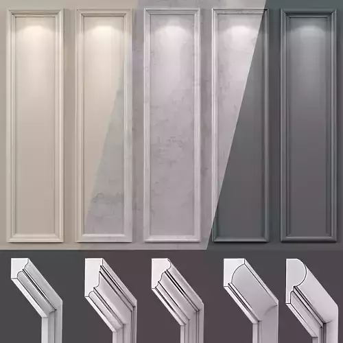 Wall molding 17 Boiserie classic panels 3D model 3D model