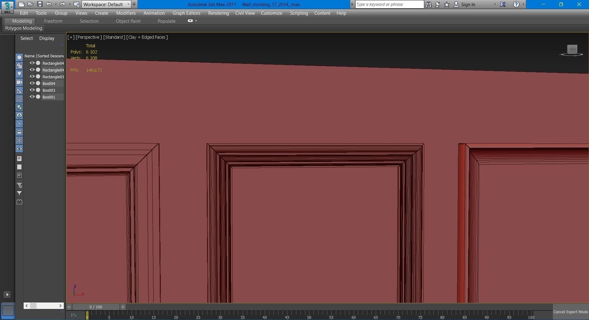 Wall molding 17 Boiserie classic panels 3D model 3D model_12