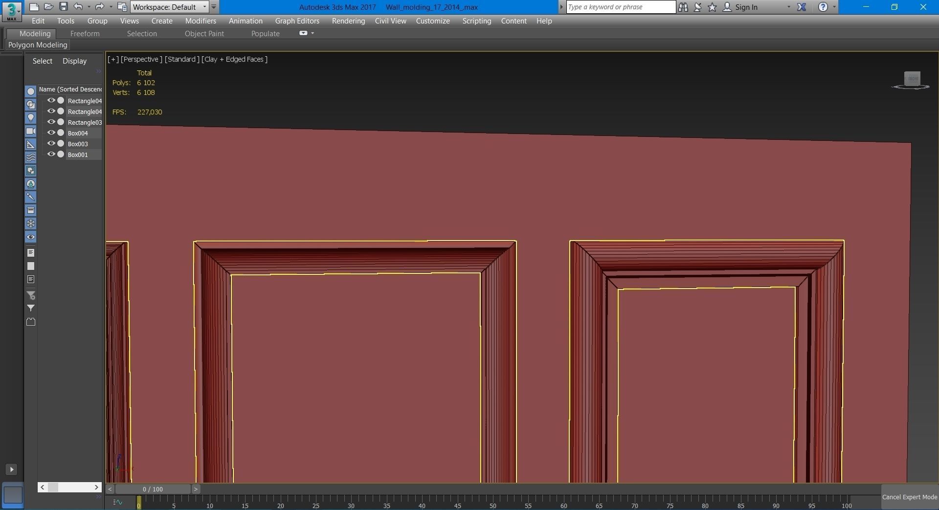 Wall molding 17 Boiserie classic panels 3D model 3D model_13