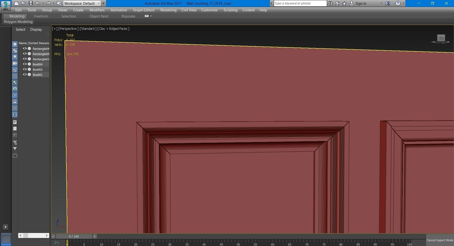 Wall molding 17 Boiserie classic panels 3D model 3D model_11