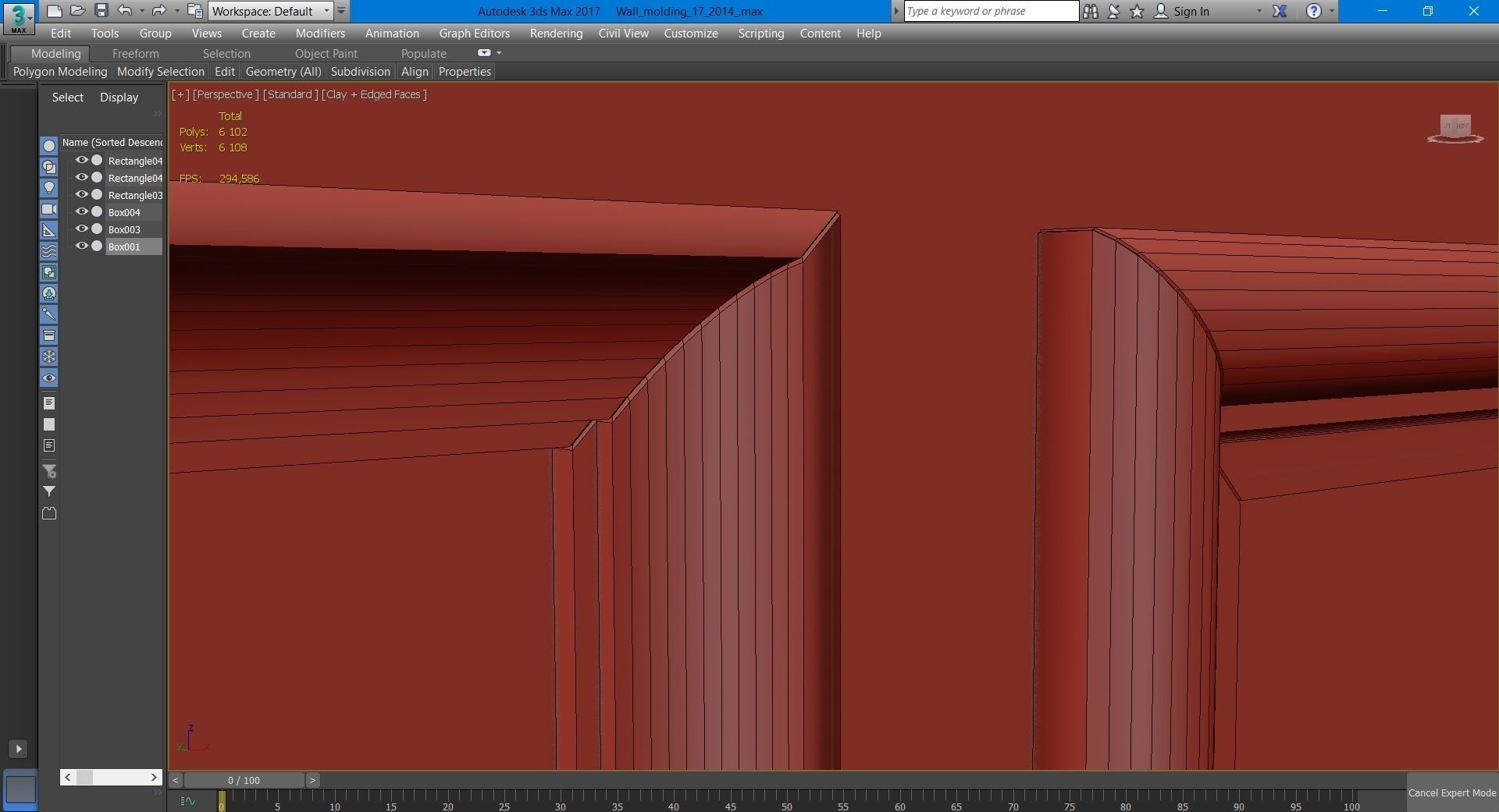 Wall molding 17 Boiserie classic panels 3D model 3D model_17