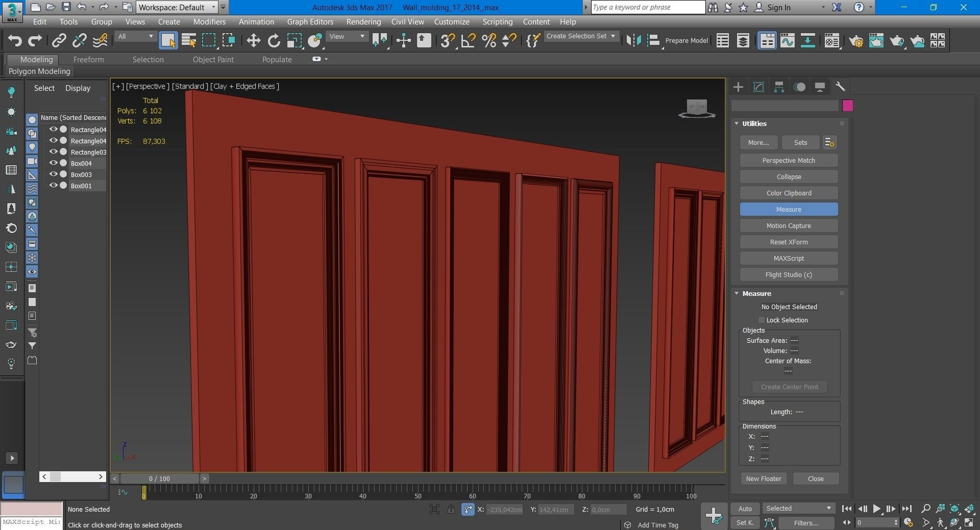 Wall molding 17 Boiserie classic panels 3D model 3D model_10