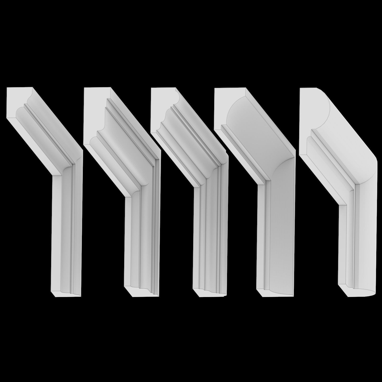 Wall molding 17 Boiserie classic panels 3D model 3D model_3