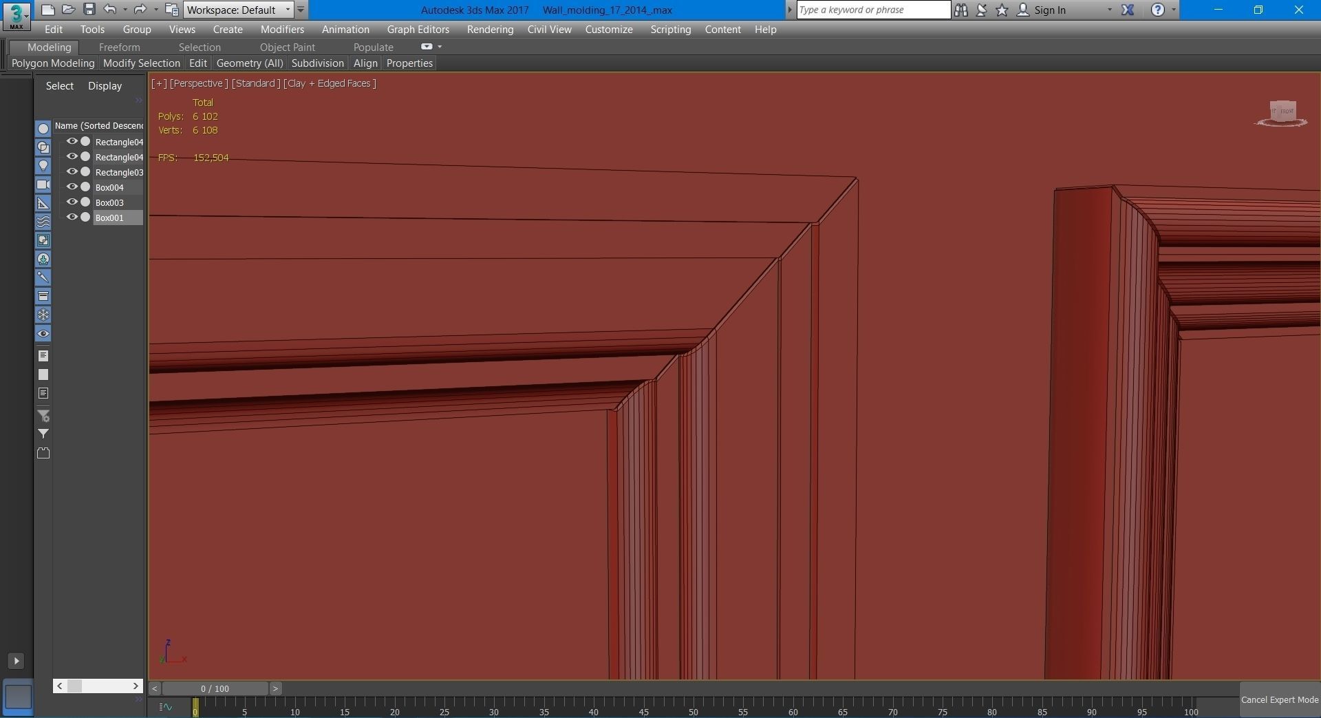 Wall molding 17 Boiserie classic panels 3D model 3D model_15