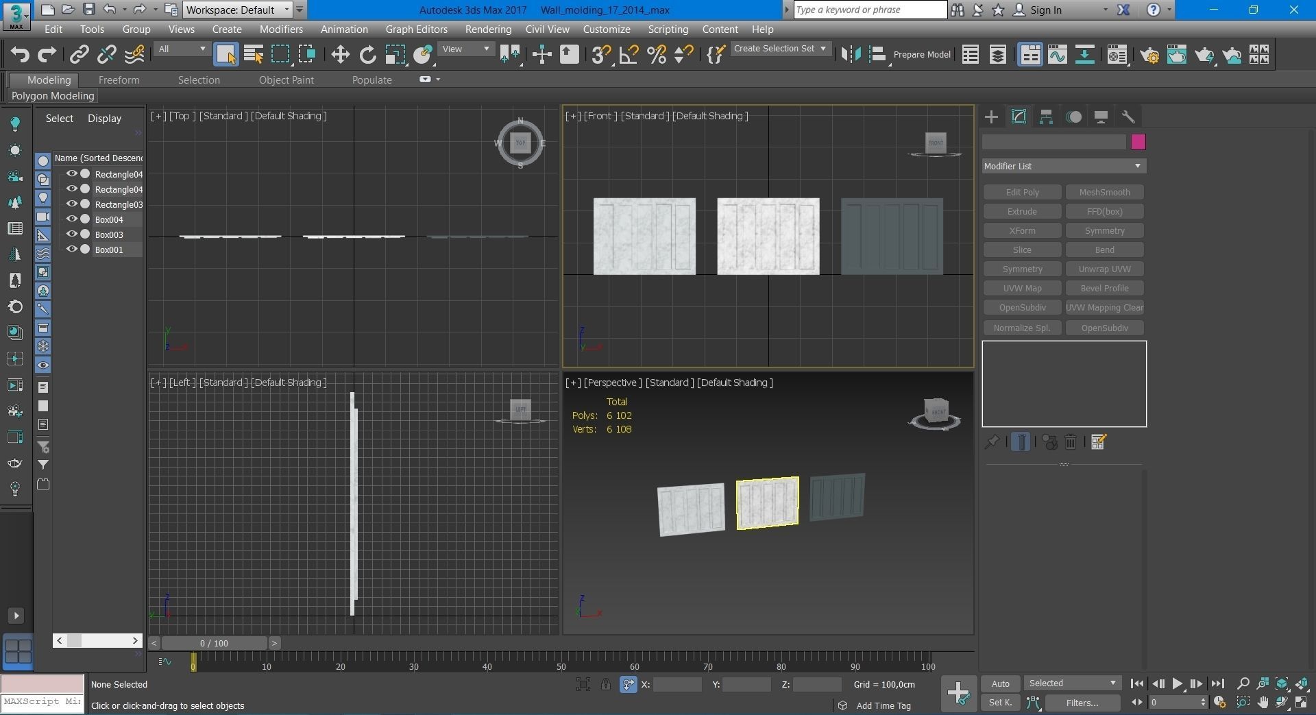 Wall molding 17 Boiserie classic panels 3D model 3D model_6