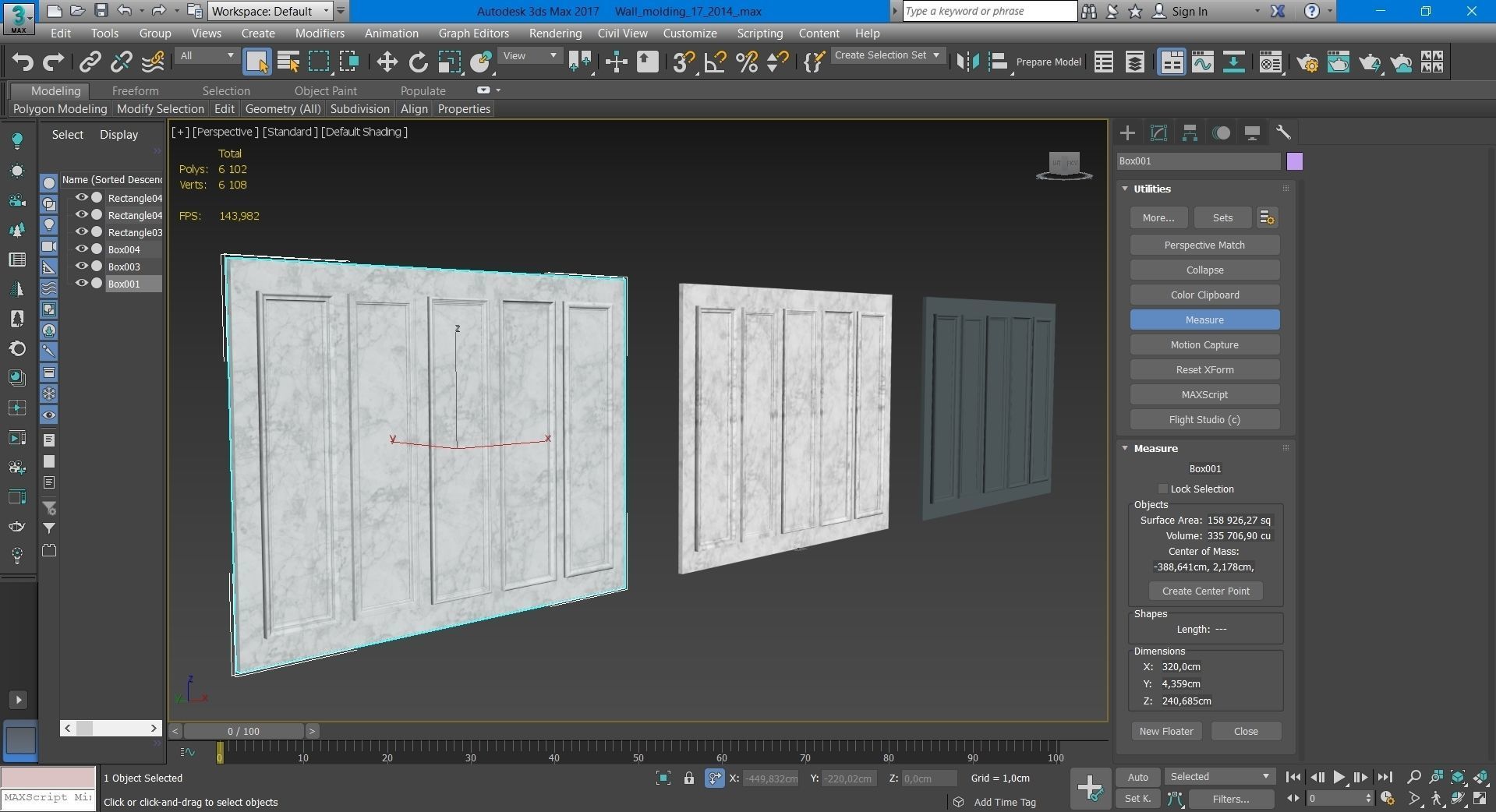 Wall molding 17 Boiserie classic panels 3D model 3D model_9
