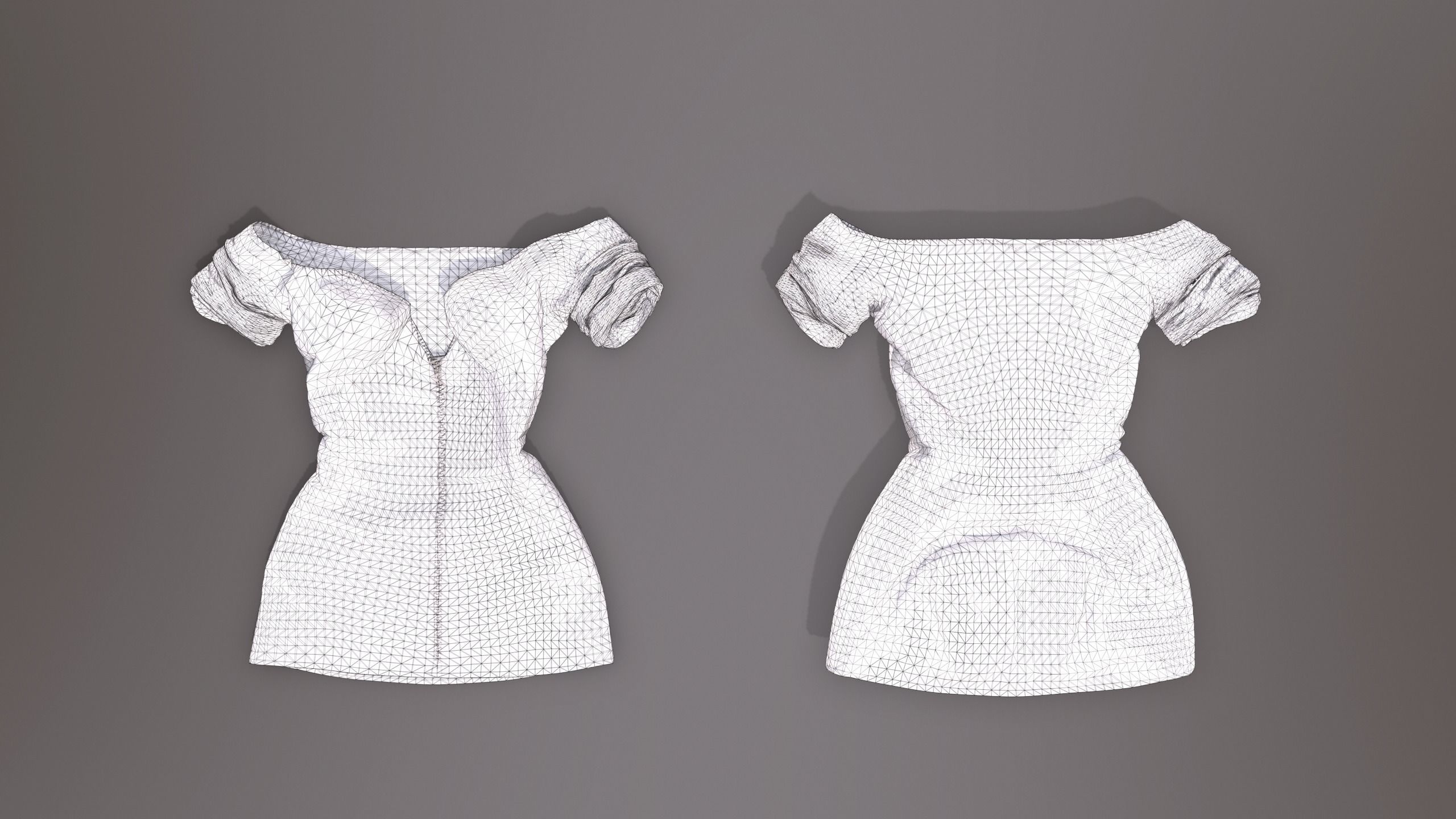 Female Clothing Low-poly 3D model_10