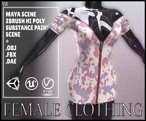 Female Clothing Low-poly 3D model