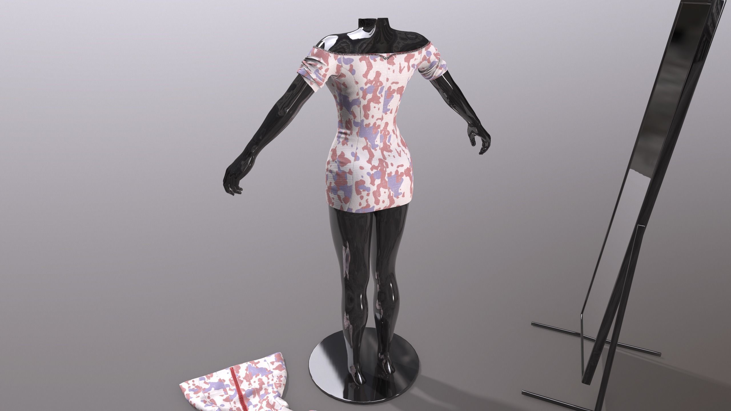 Female Clothing Low-poly 3D model_7