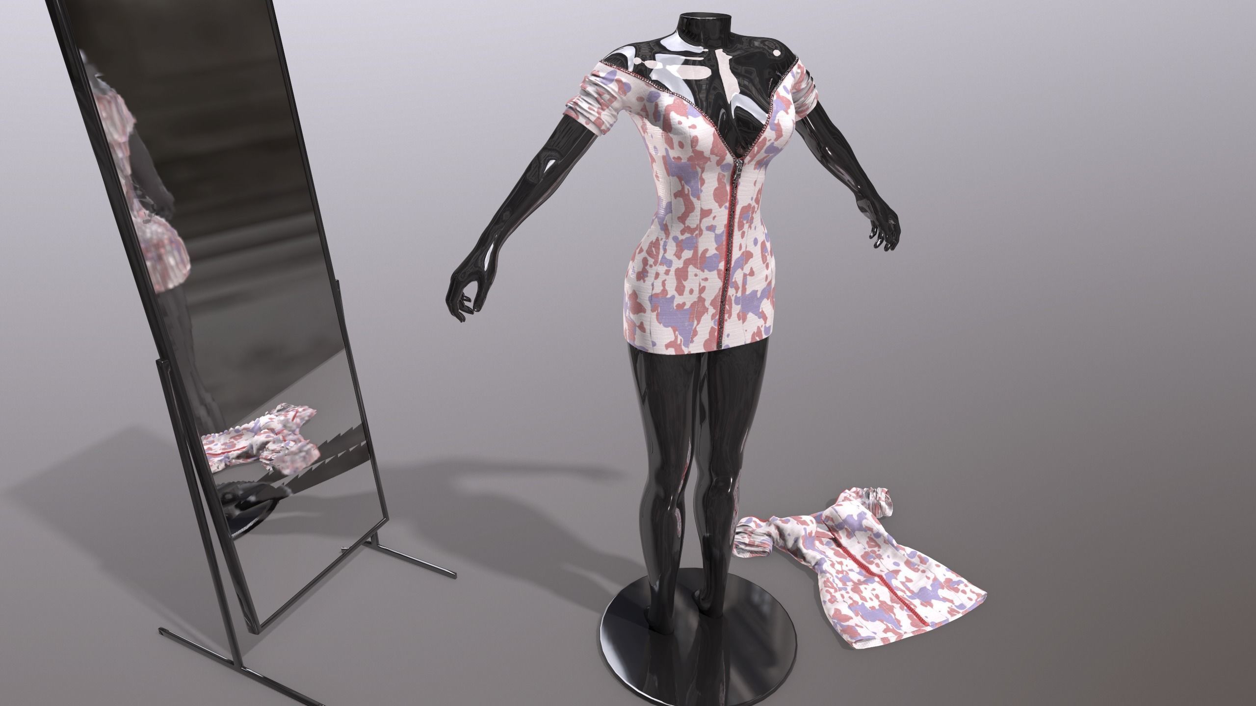 Female Clothing Low-poly 3D model_5