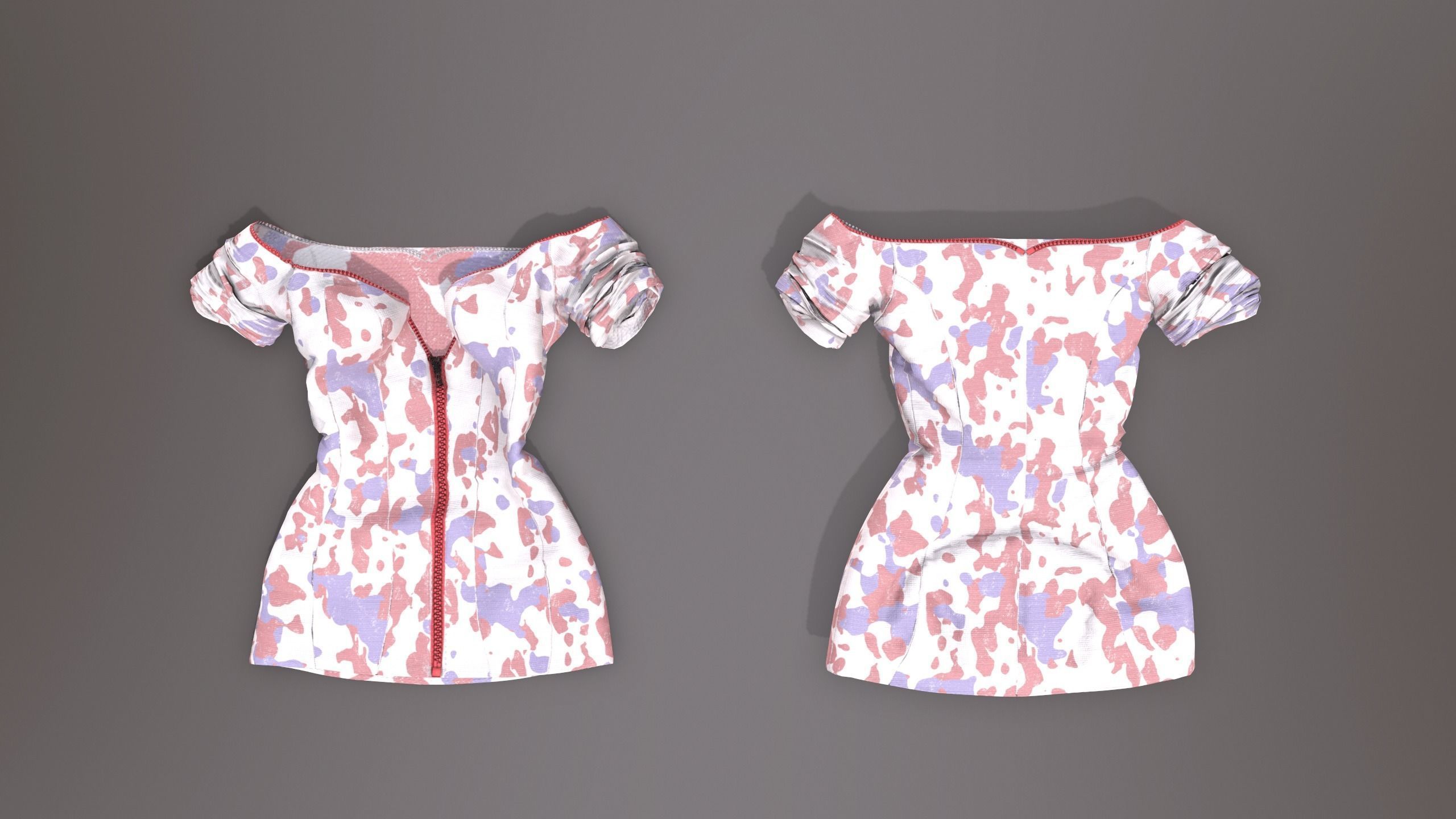 Female Clothing Low-poly 3D model_9
