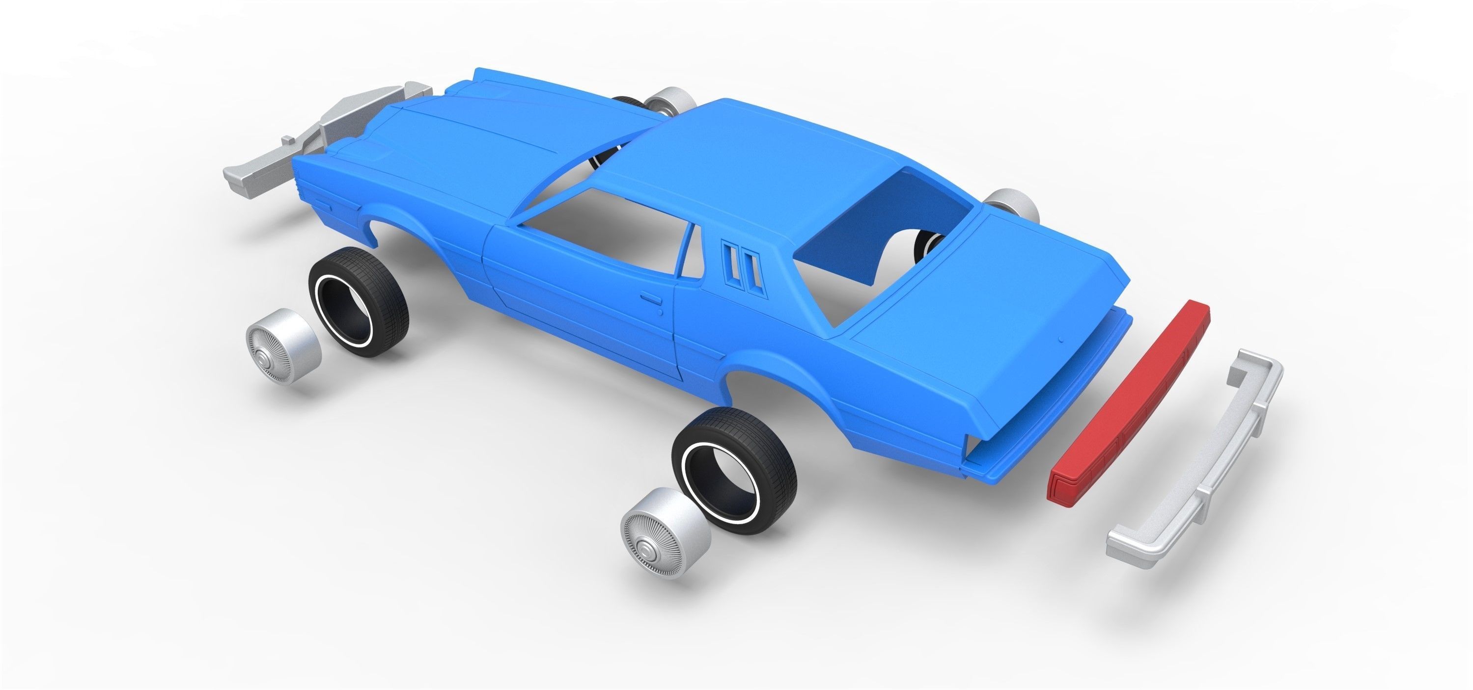 Shell and wheels Torino Elite 1974 Scale 1 to 25 3D print model_14