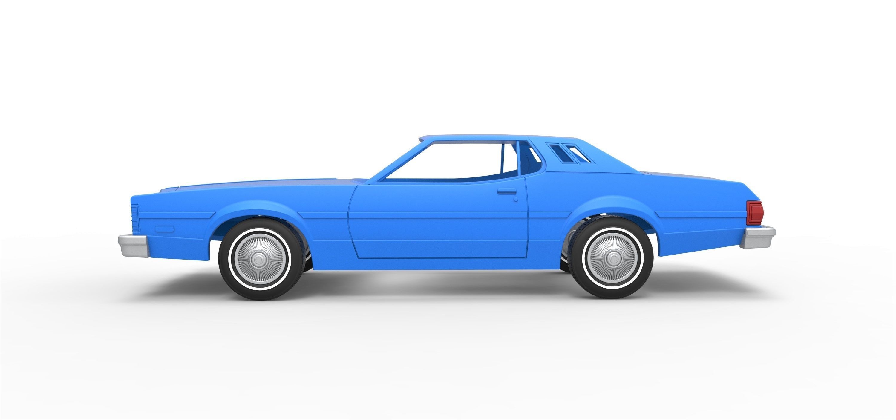 Shell and wheels Torino Elite 1974 Scale 1 to 25 3D print model_5