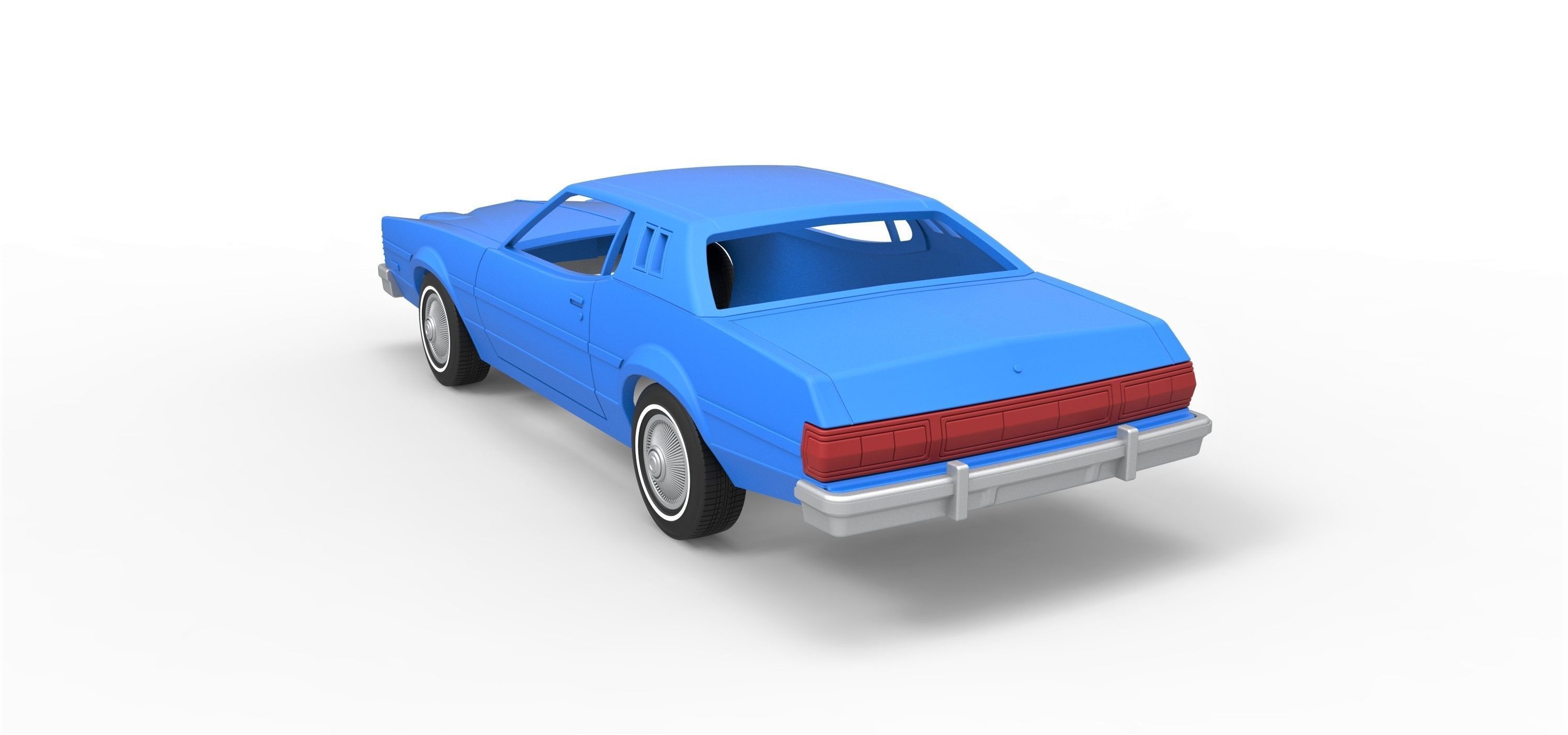 Shell and wheels Torino Elite 1974 Scale 1 to 25 3D print model_9