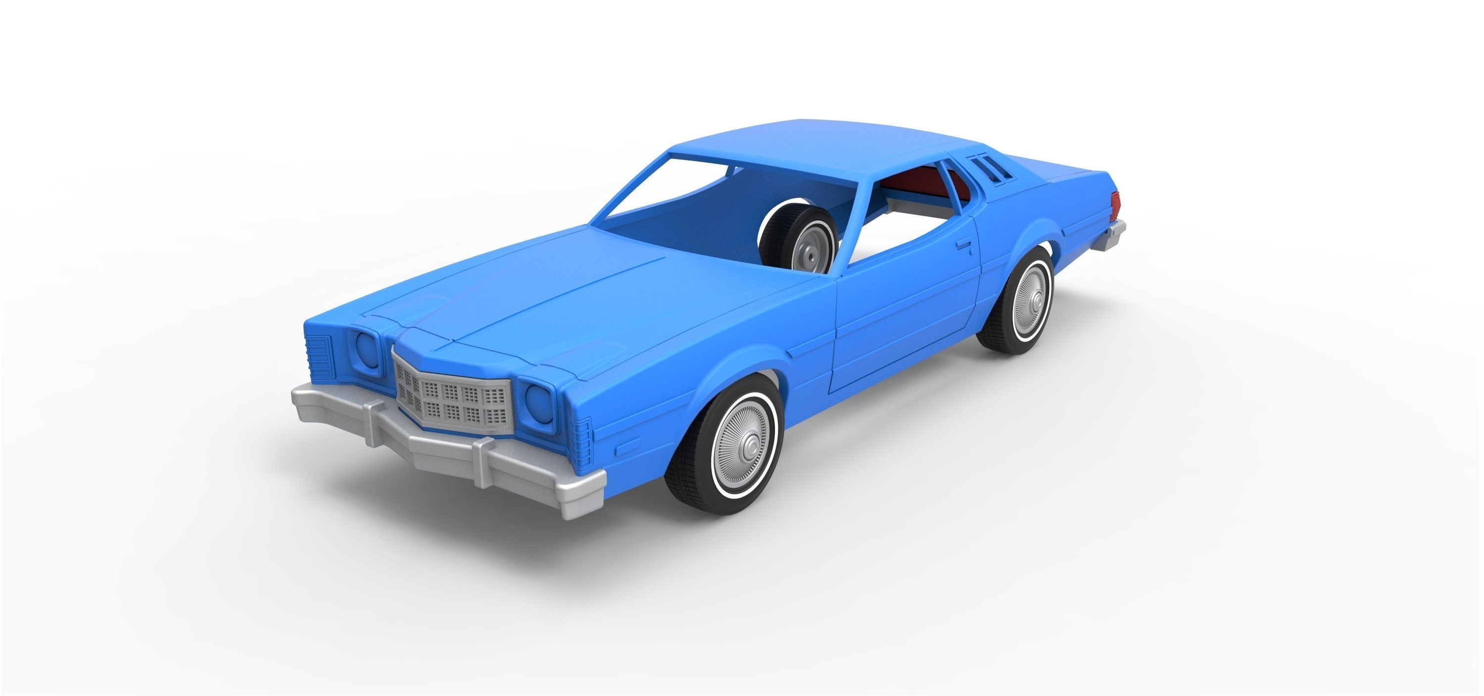 Shell and wheels Torino Elite 1974 Scale 1 to 25 3D print model_2