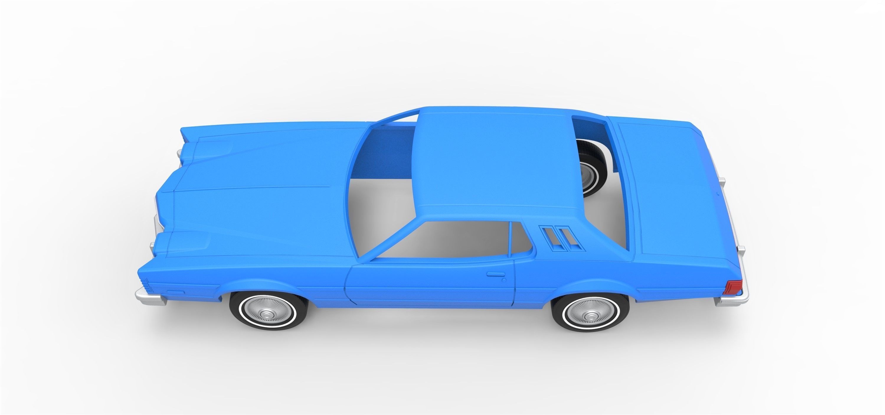 Shell and wheels Torino Elite 1974 Scale 1 to 25 3D print model_6