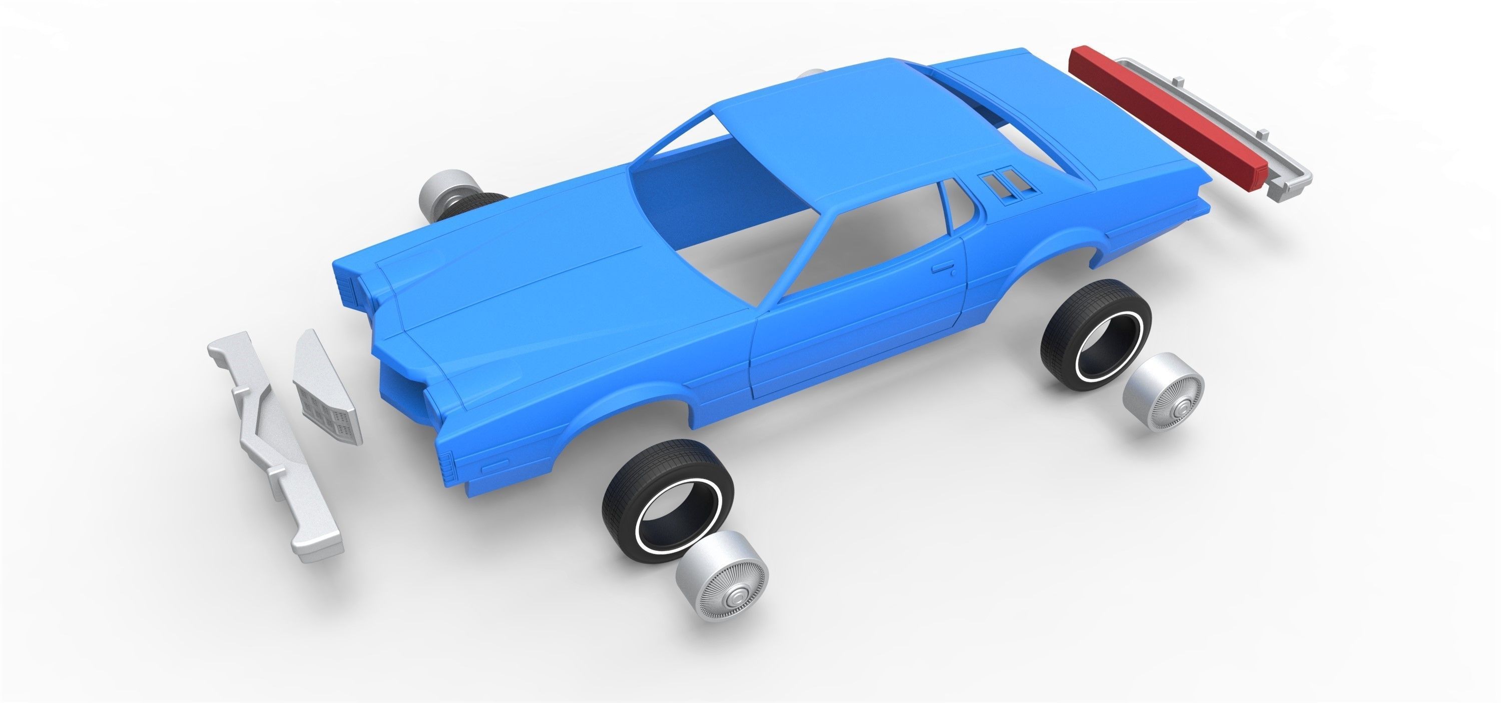 Shell and wheels Torino Elite 1974 Scale 1 to 25 3D print model_12