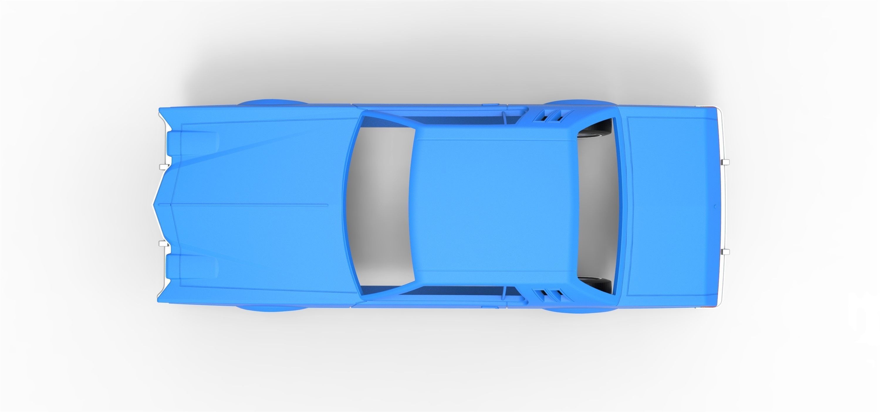 Shell and wheels Torino Elite 1974 Scale 1 to 25 3D print model_7