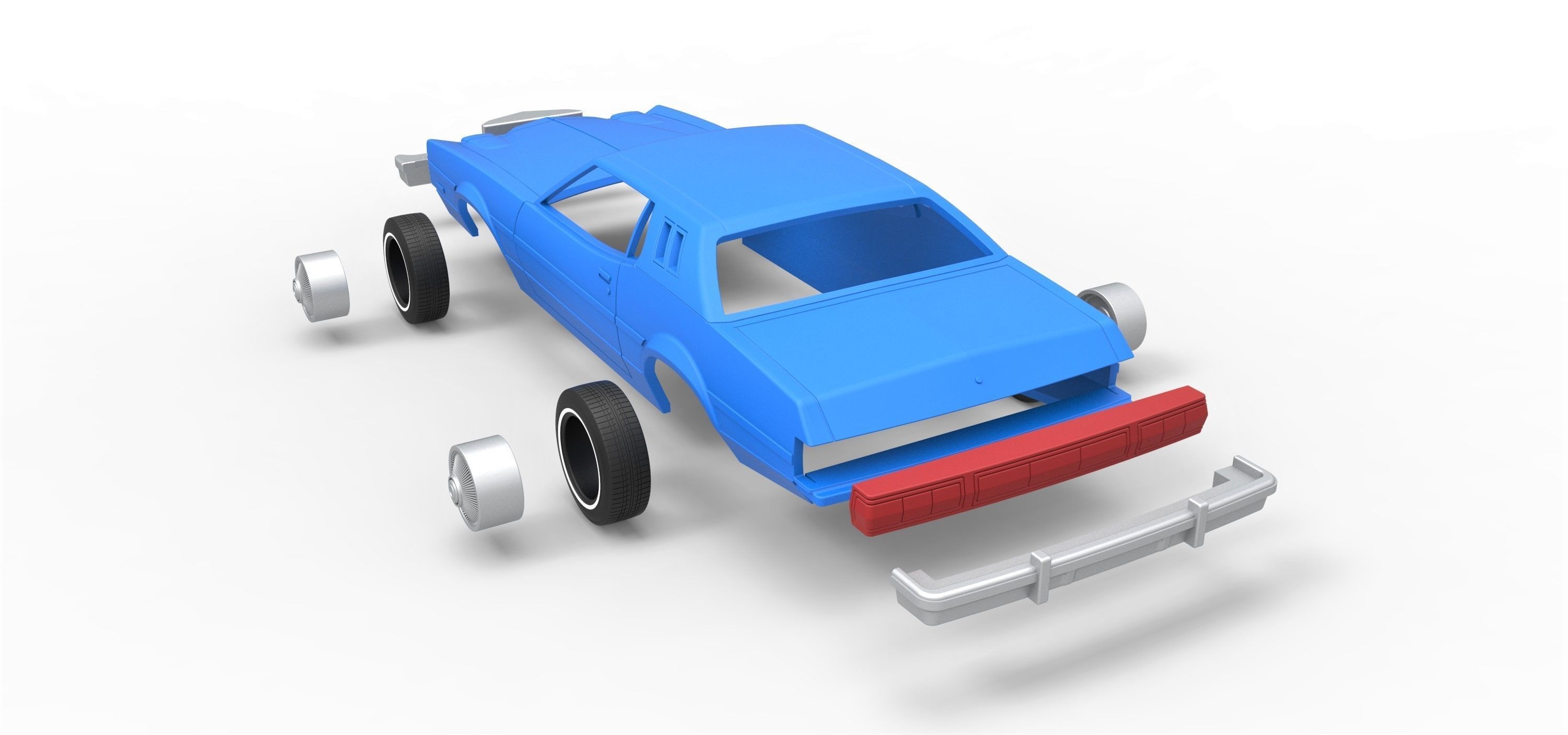 Shell and wheels Torino Elite 1974 Scale 1 to 25 3D print model_15