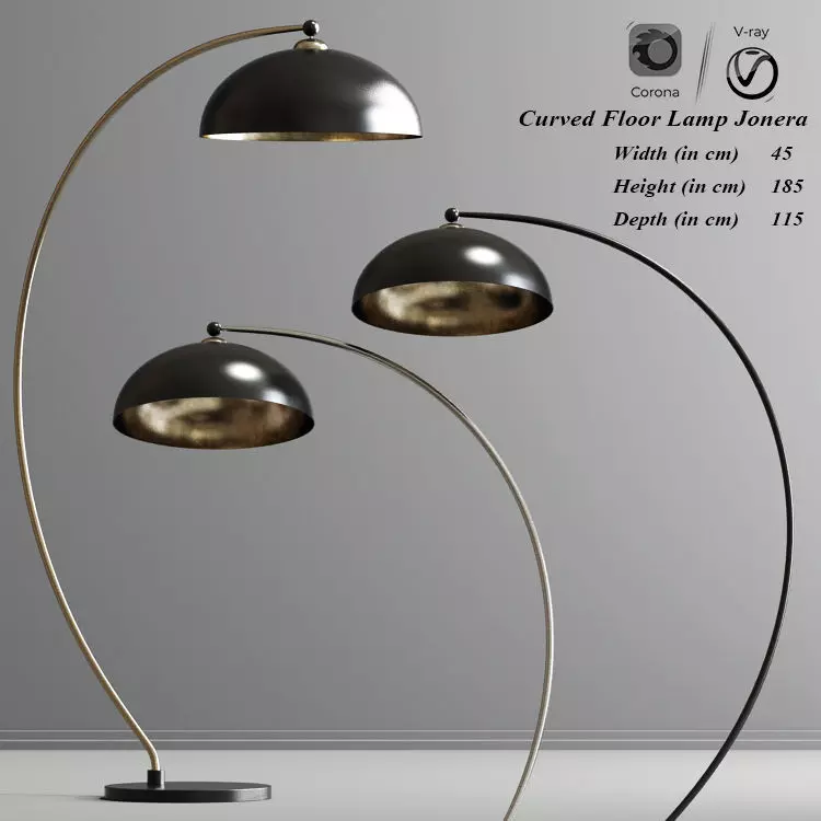 Curved floor lamp Jonera 3D model