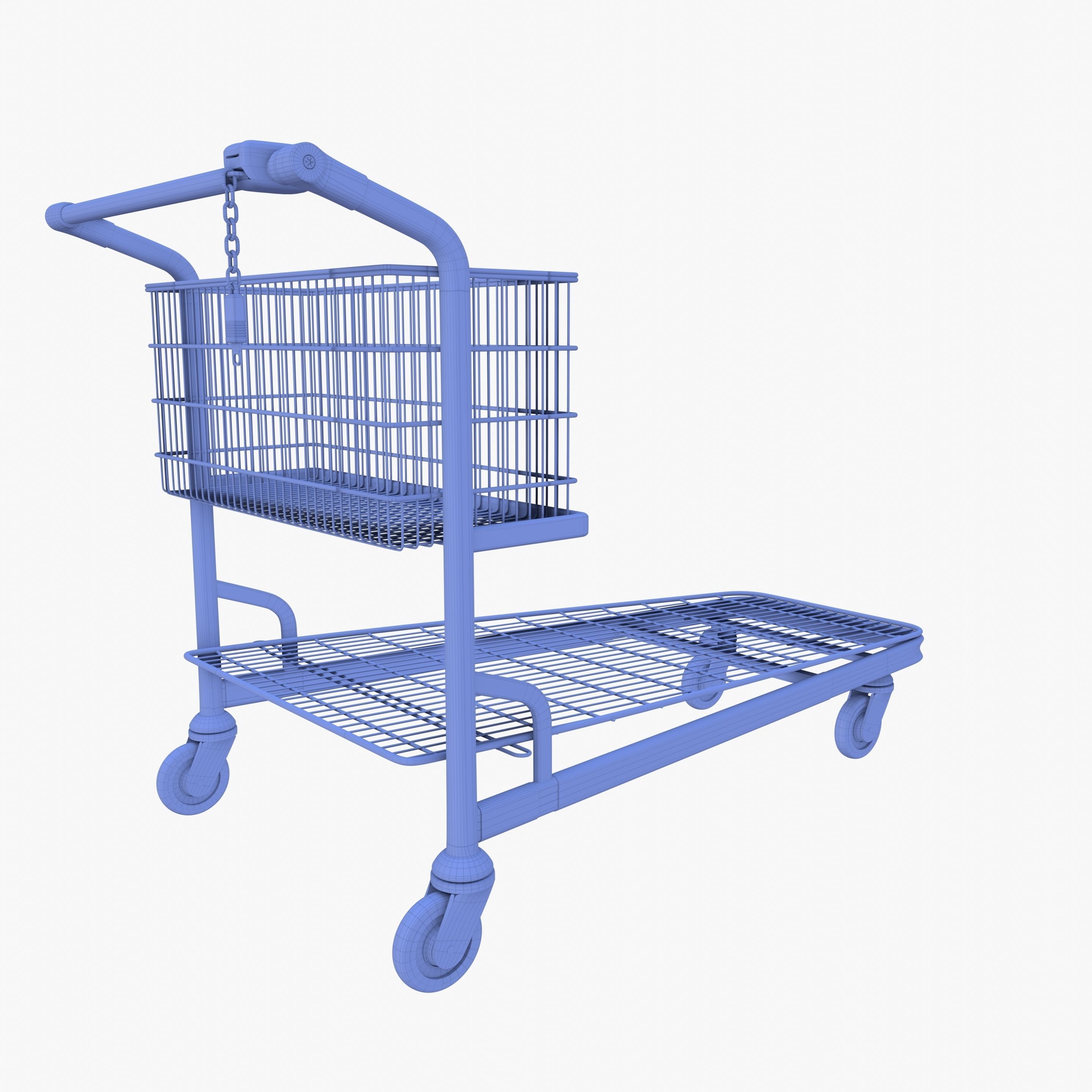 Shopping cart v1 Low-poly 3D model_20