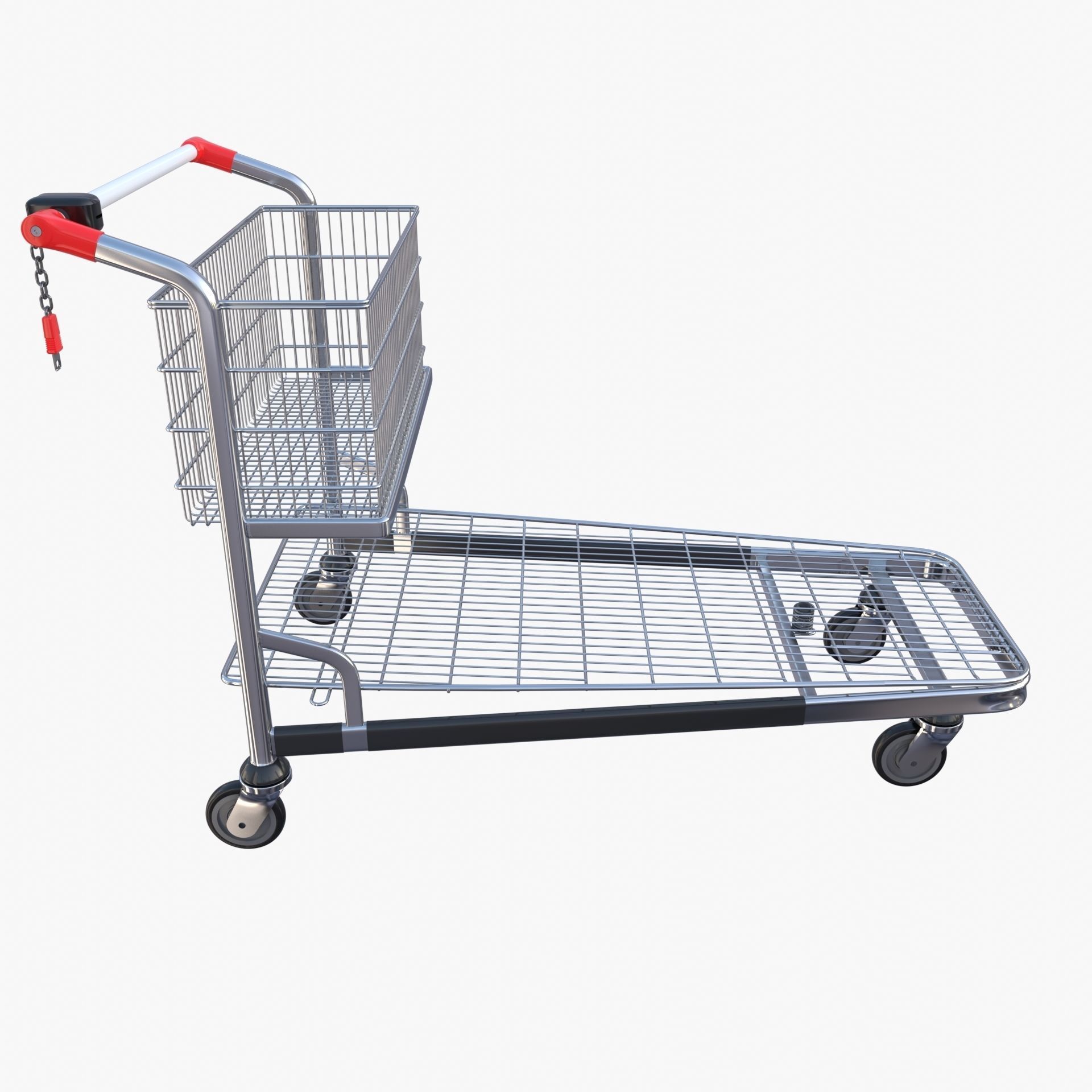 Shopping cart v1 Low-poly 3D model_12