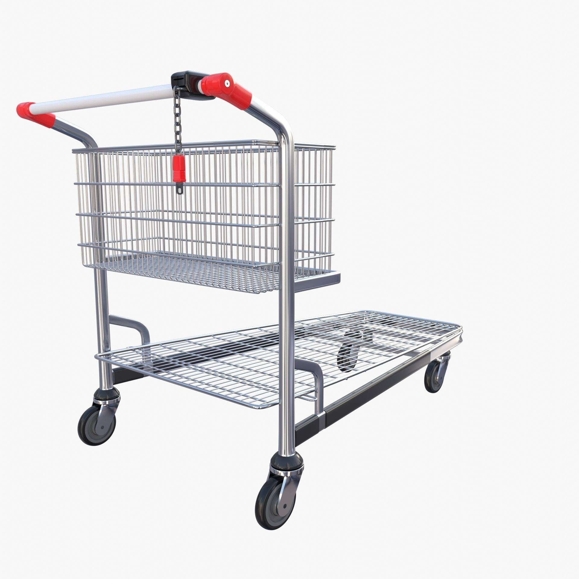 Shopping cart v1 Low-poly 3D model_6