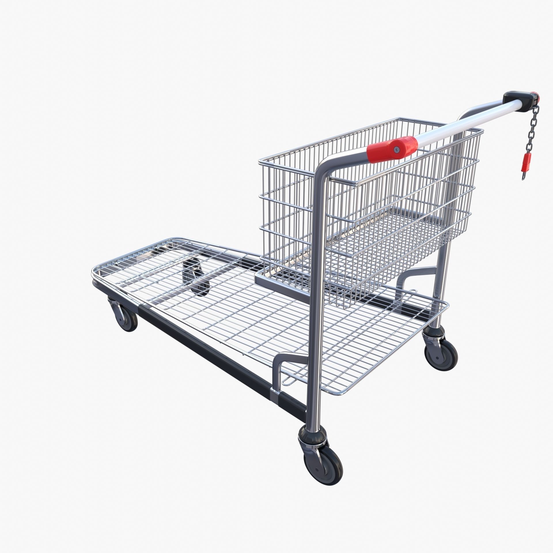 Shopping cart v1 Low-poly 3D model_10