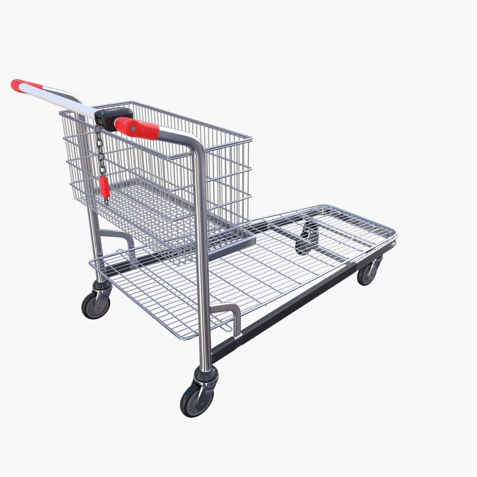 Shopping cart v1 Low-poly 3D model_11
