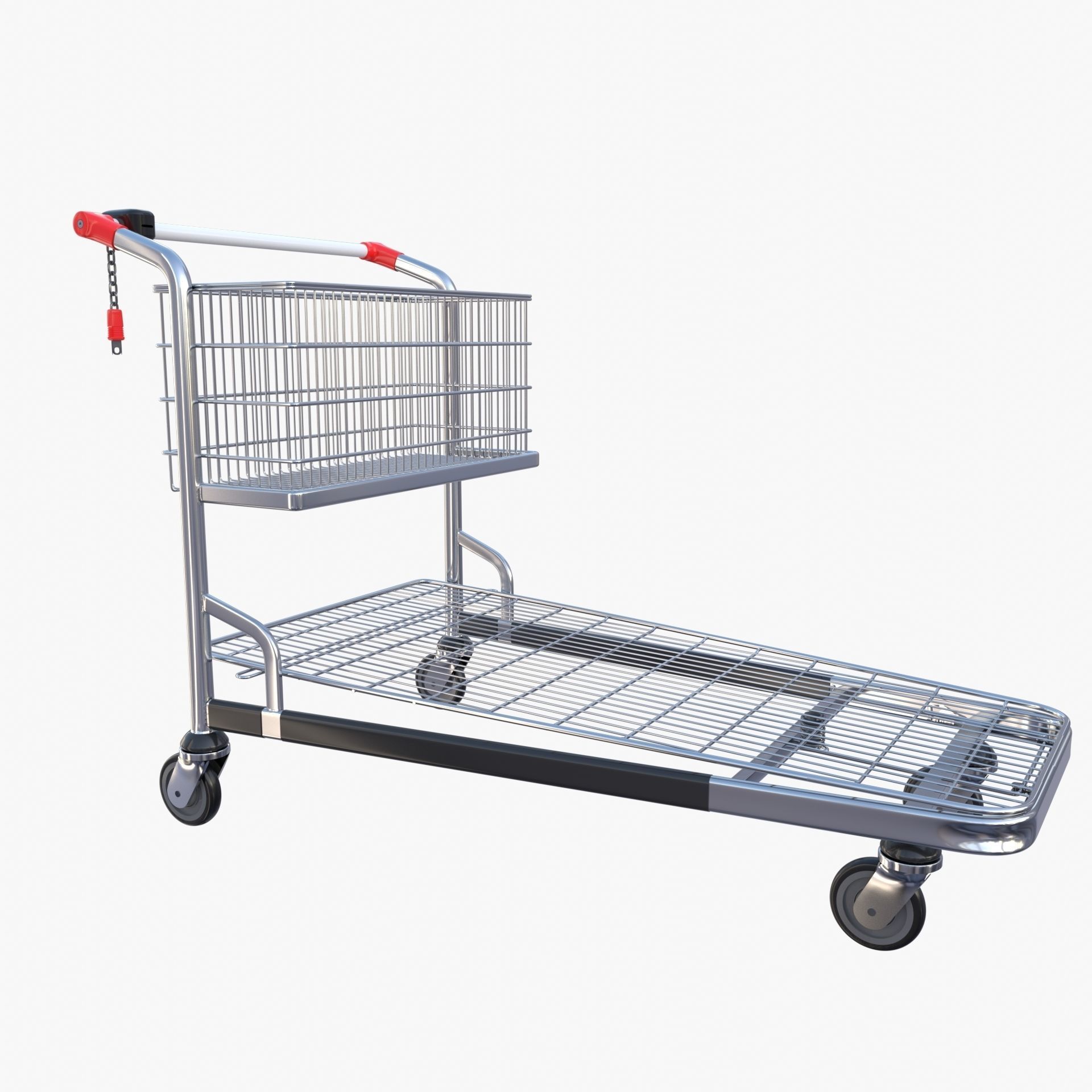Shopping cart v1 Low-poly 3D model_8