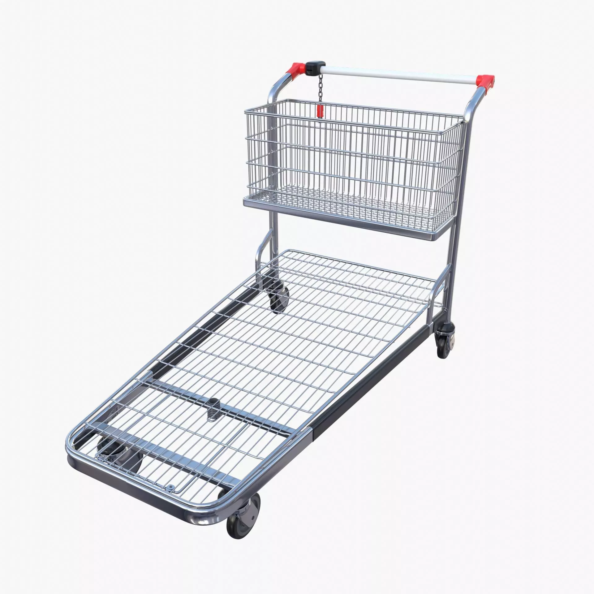 Shopping cart v1 Low-poly 3D model_0