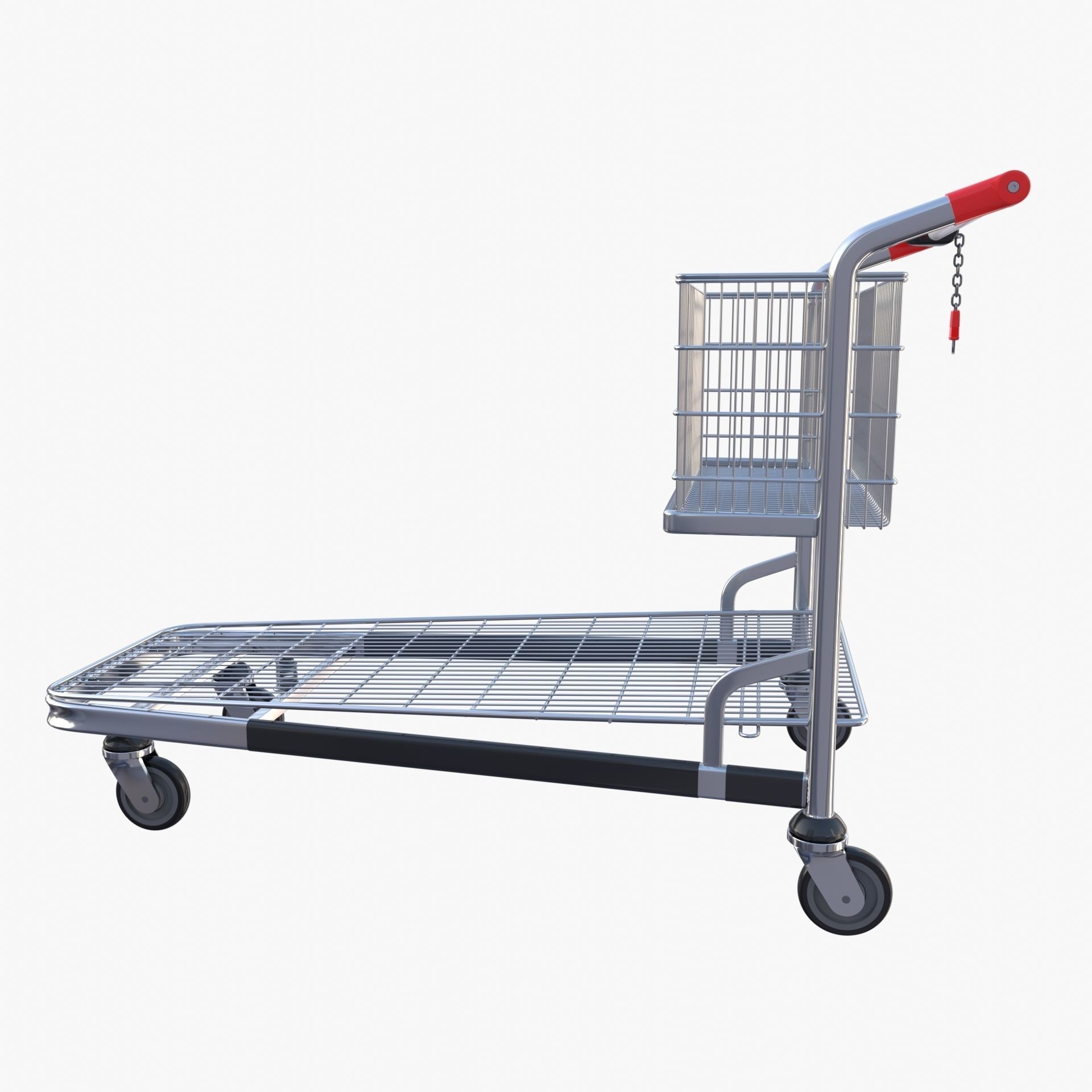 Shopping cart v1 Low-poly 3D model_3