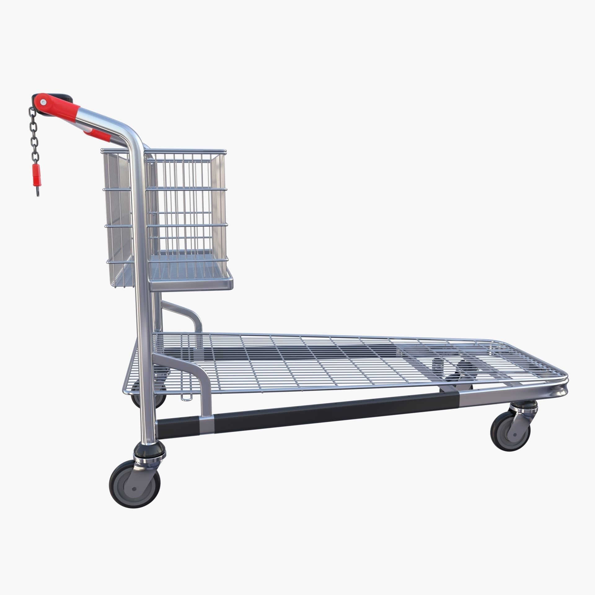 Shopping cart v1 Low-poly 3D model_7