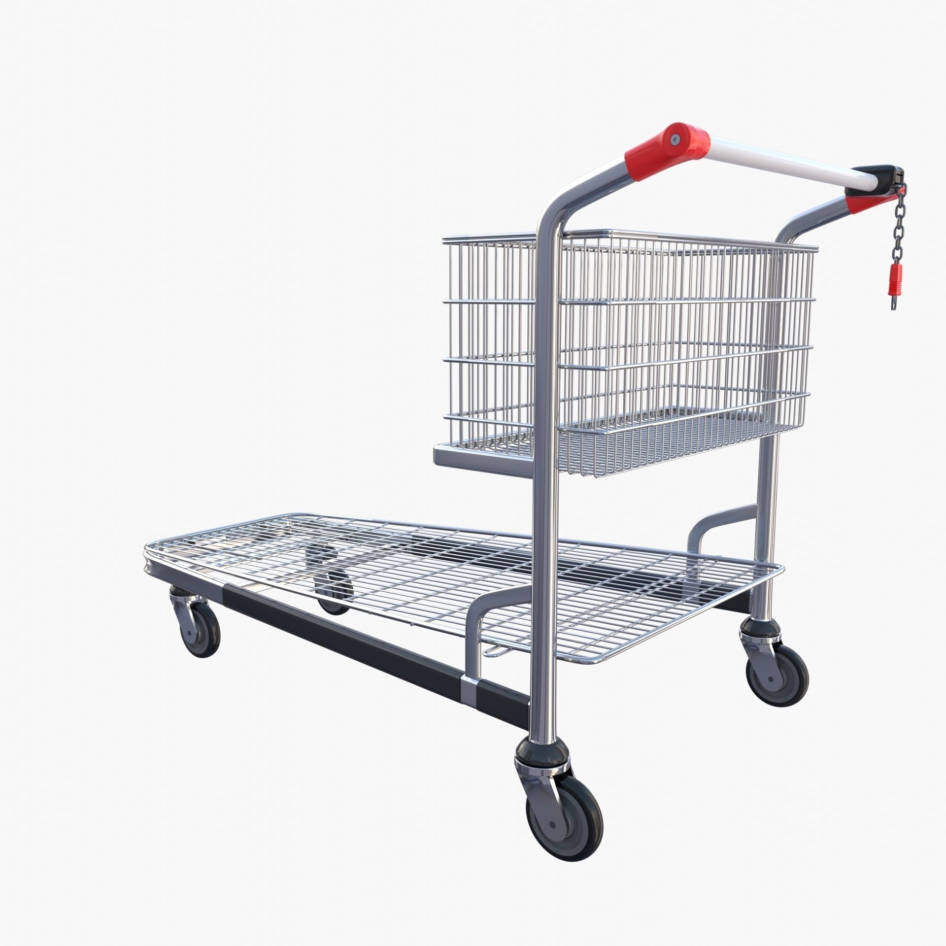 Shopping cart v1 Low-poly 3D model_4
