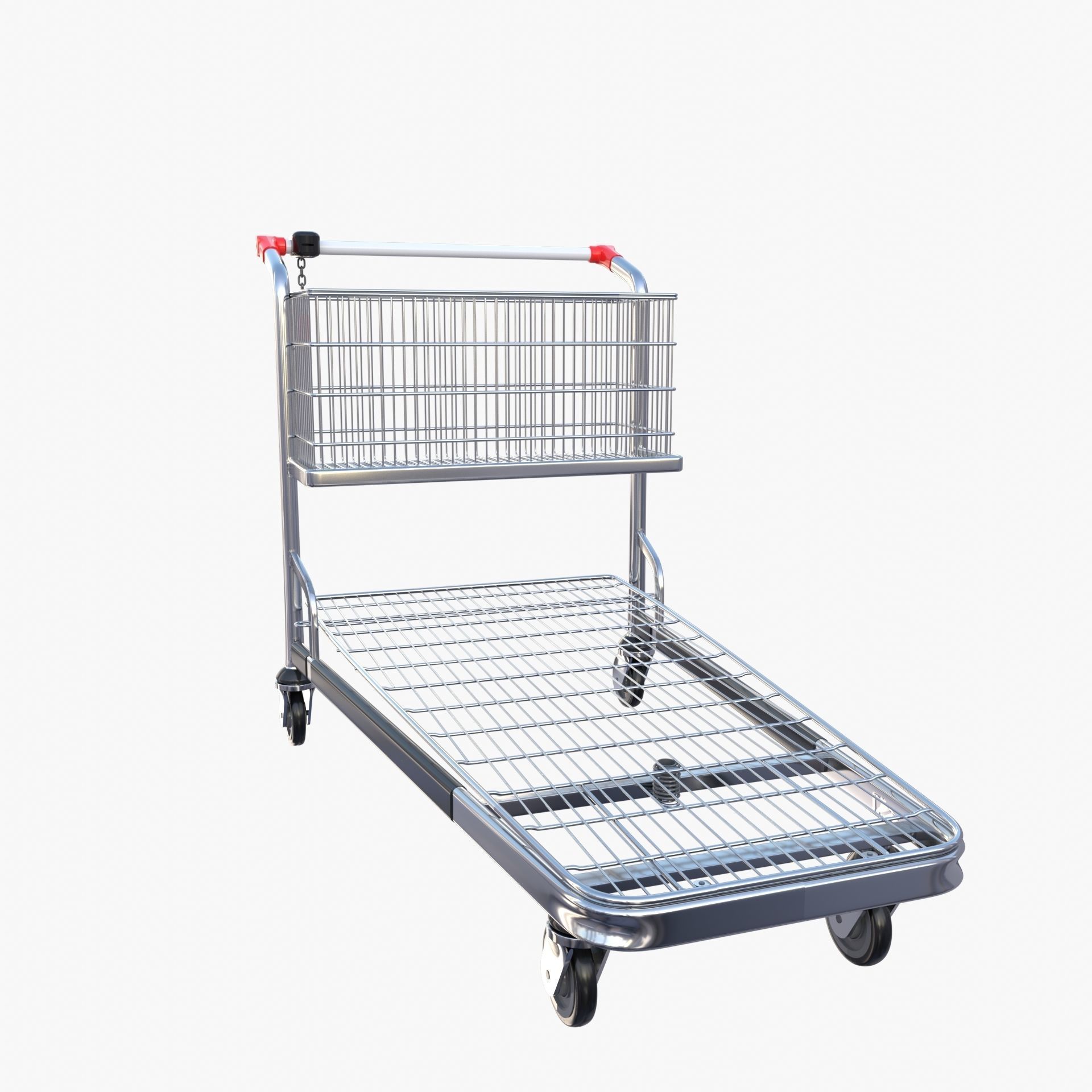 Shopping cart v1 Low-poly 3D model_9