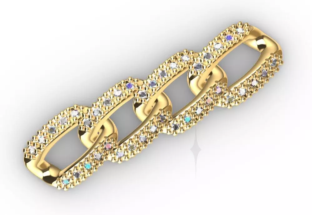 Chain link necklace ice style  printable 3d design 3D print model_0