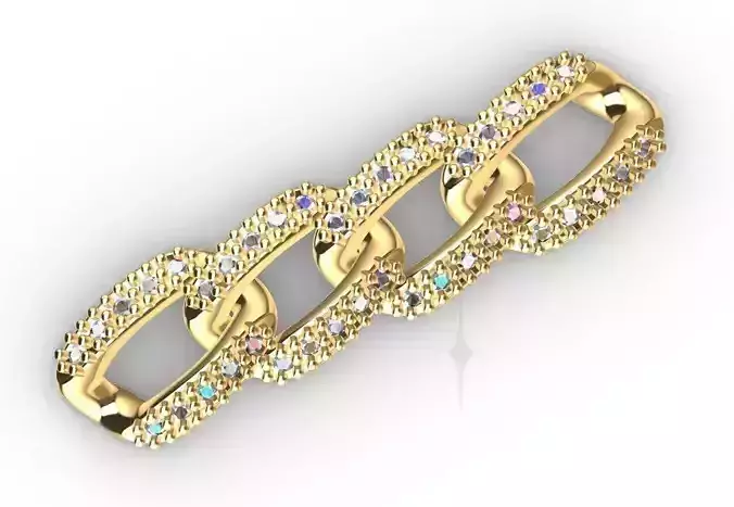 Chain link necklace ice style  printable 3d design