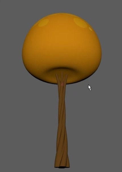 Yellow tree 3D model_1