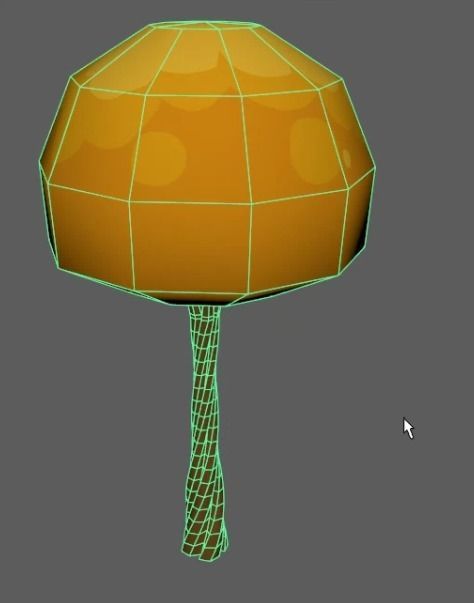 Yellow tree 3D model_2