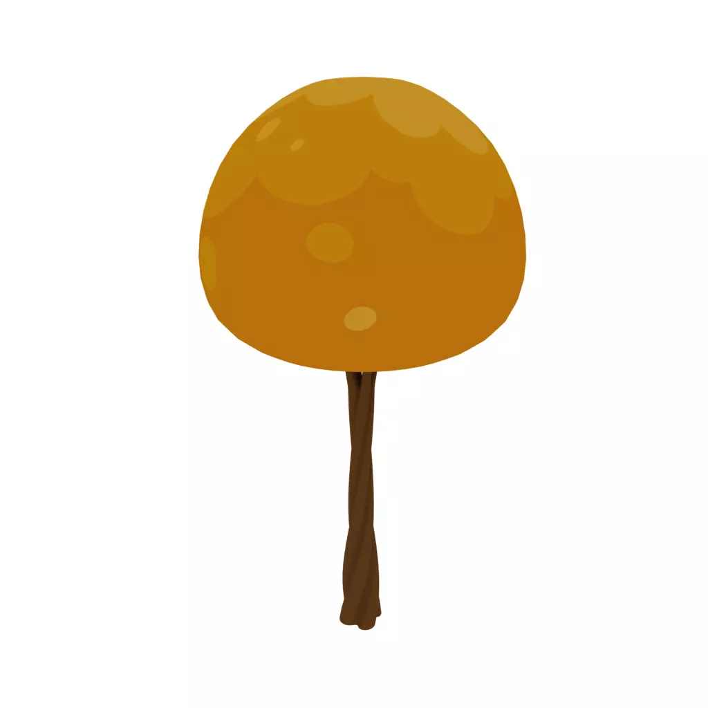 Yellow tree 3D model_0