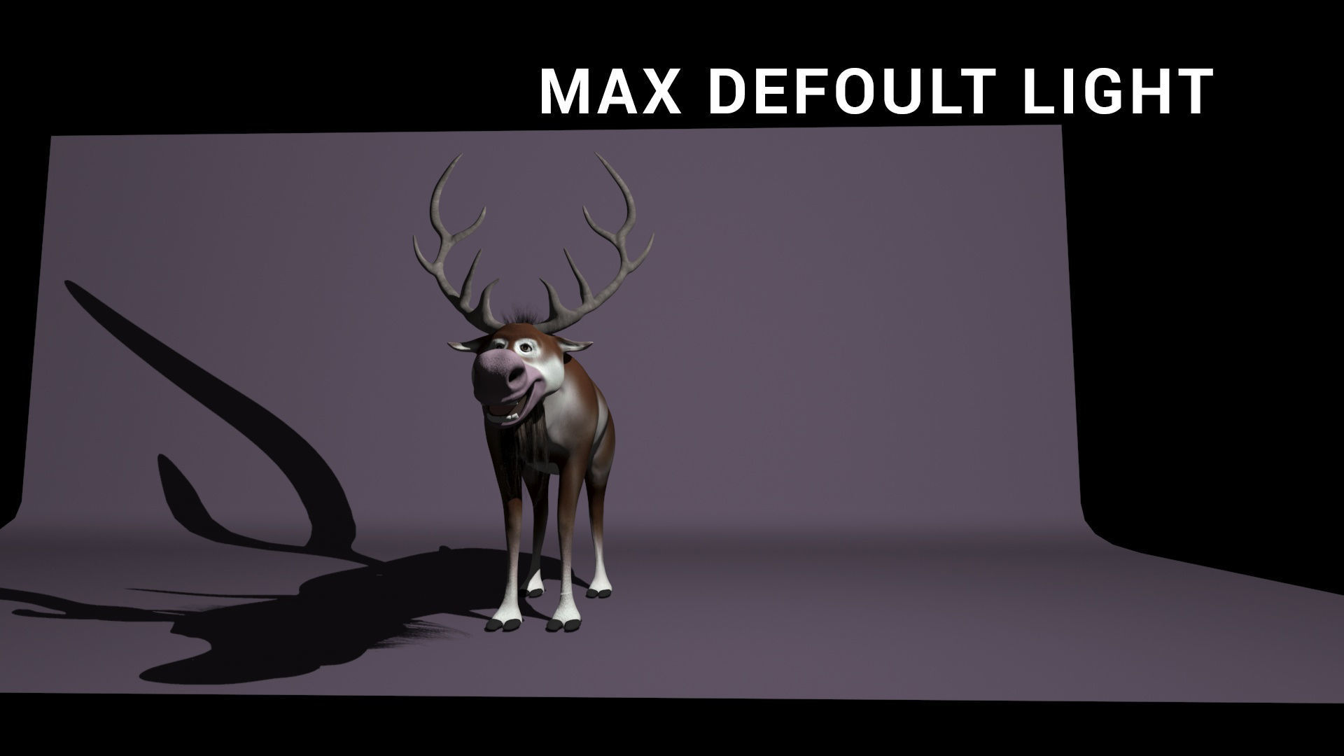 cartoon snow deer Low-poly 3D model rigged Low-poly 3D model_3