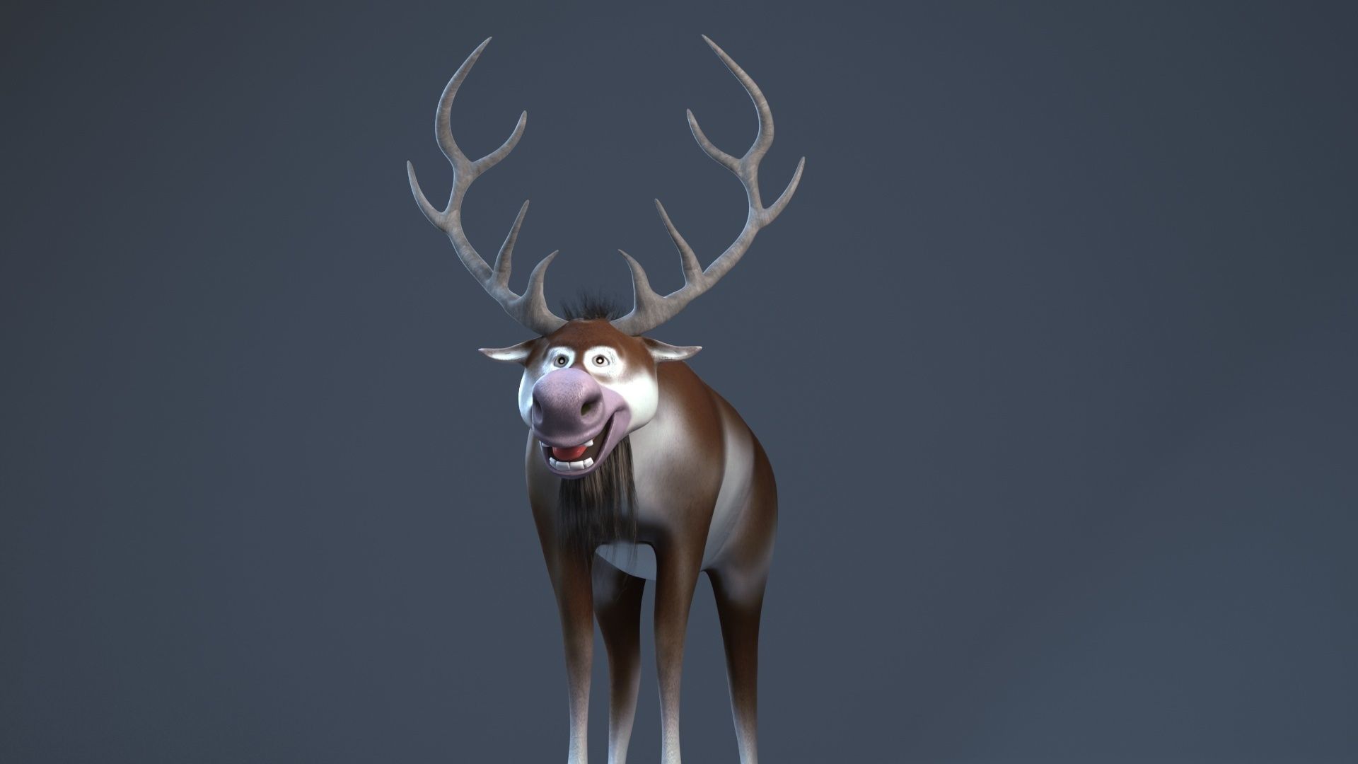 cartoon snow deer Low-poly 3D model rigged Low-poly 3D model_17