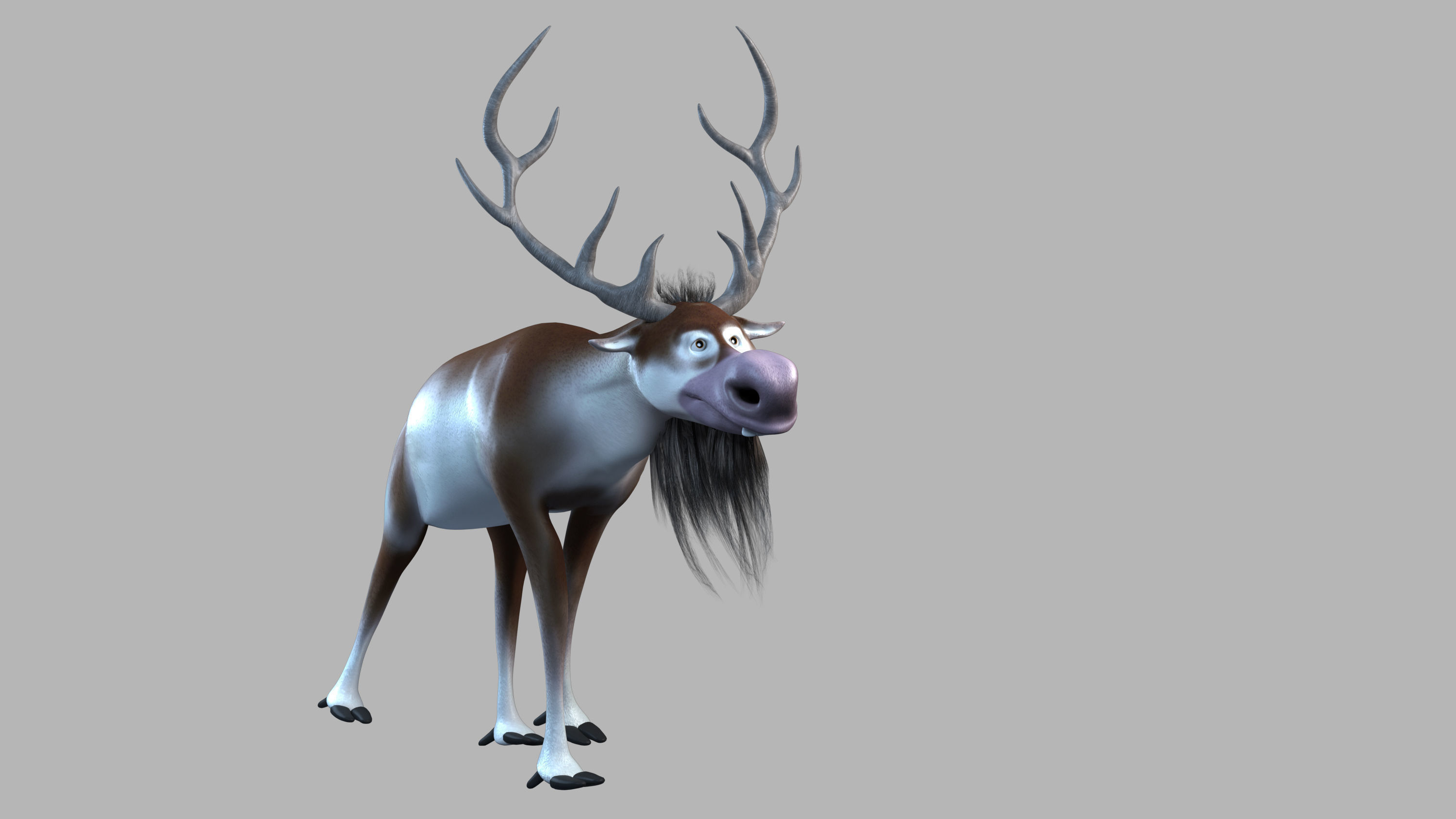 cartoon snow deer Low-poly 3D model rigged Low-poly 3D model_13