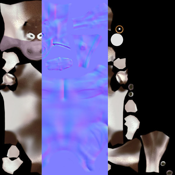 cartoon snow deer Low-poly 3D model rigged Low-poly 3D model_6